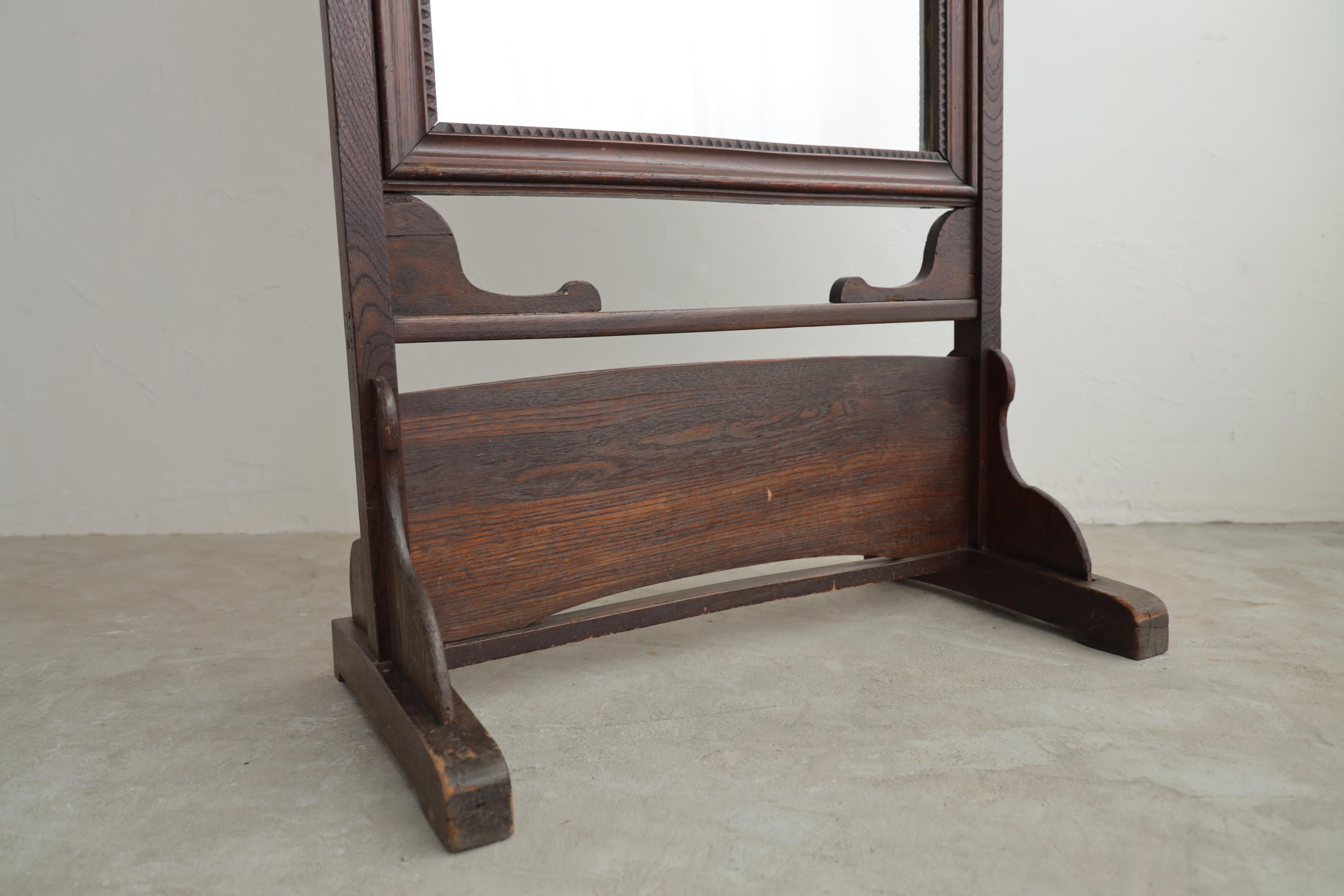 Grand miroir japonais ancien, miroir ancien en pied Bon état - En vente à Katori-Shi, 12