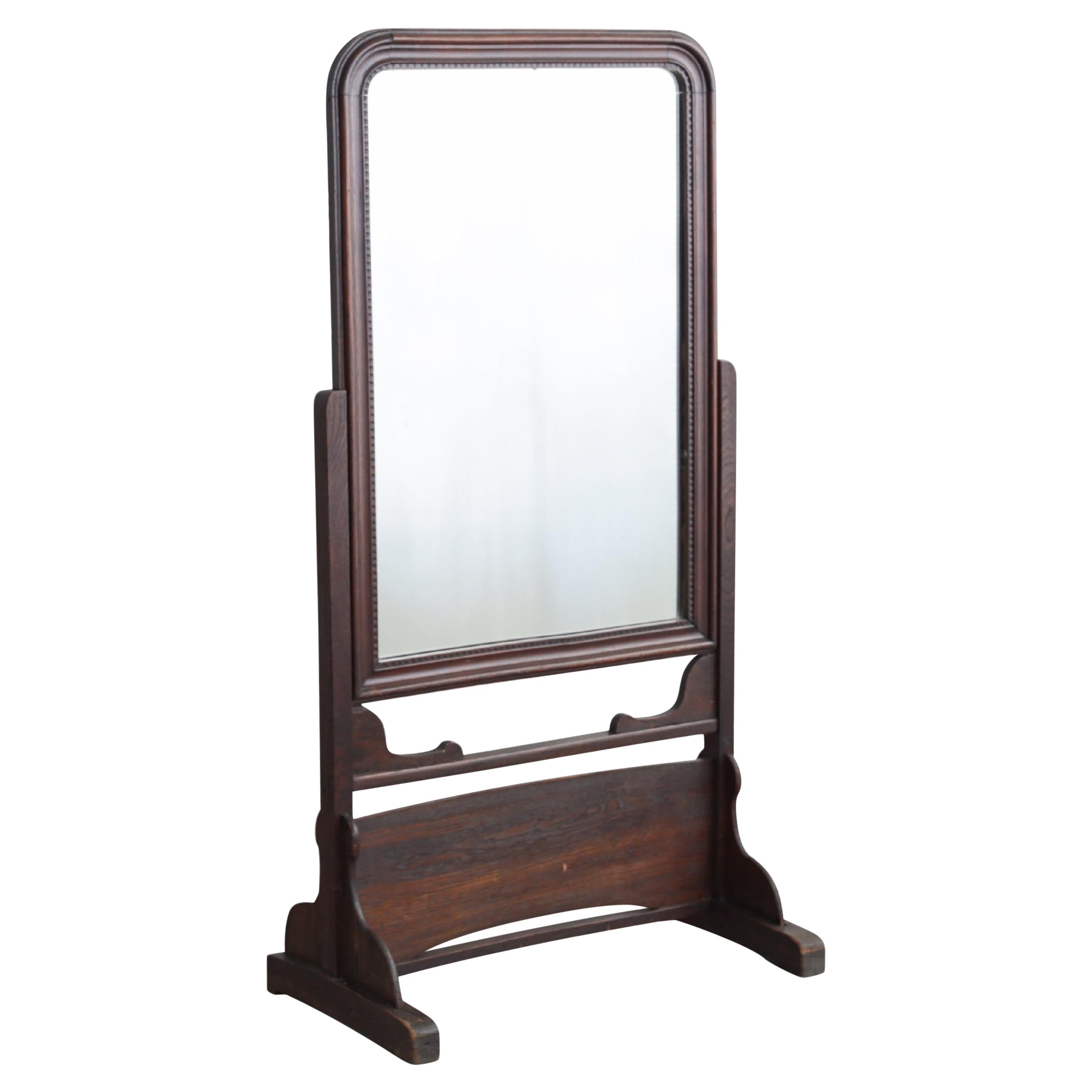 Grand miroir japonais ancien, miroir ancien en pied