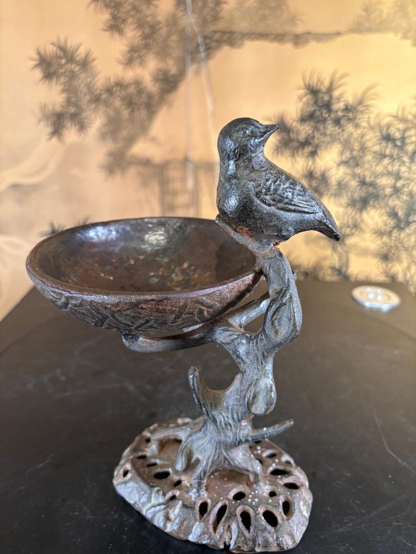 Hand-Crafted Japanese Antique Bird Dish  - Hard To Find For Sale