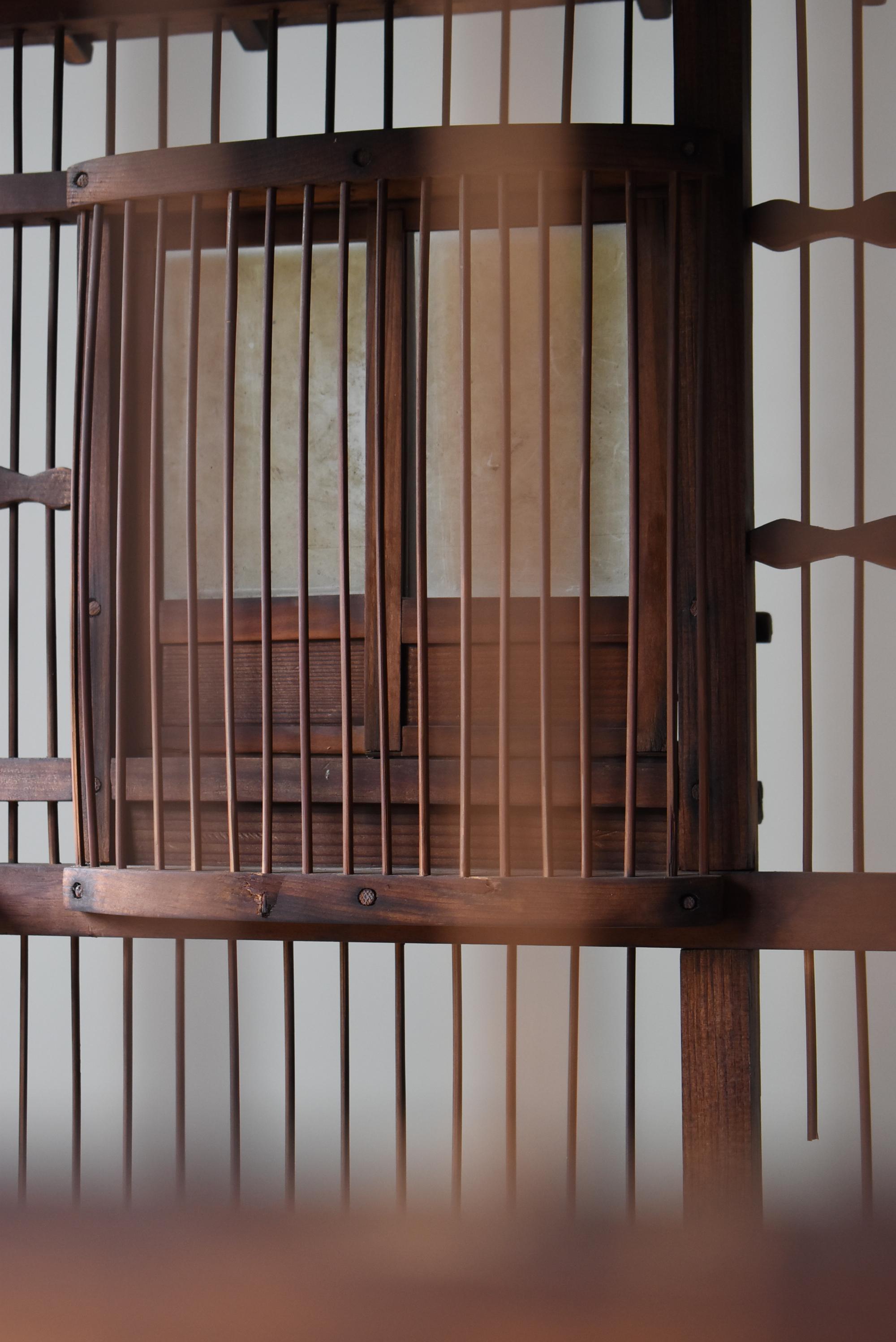 Bambù Gabbia per uccelli antica giapponese ispirata a una casa tradizionale Machiya degli anni 1920-1940 in vendita