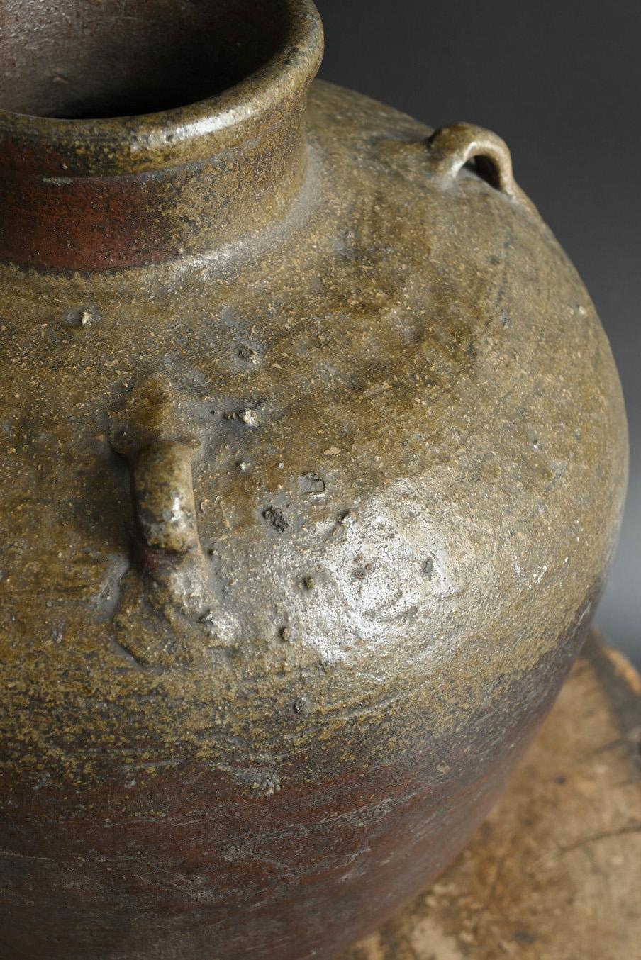Japanische antike Vase aus Bizen-Ware / 15.-16. Jahrhundert / Wabi-sabi-Vase/Tsubo im Angebot 2