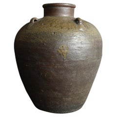 Japanische antike Vase aus Bizen-Ware / 15.-16. Jahrhundert / Wabi-sabi-Vase/Tsubo