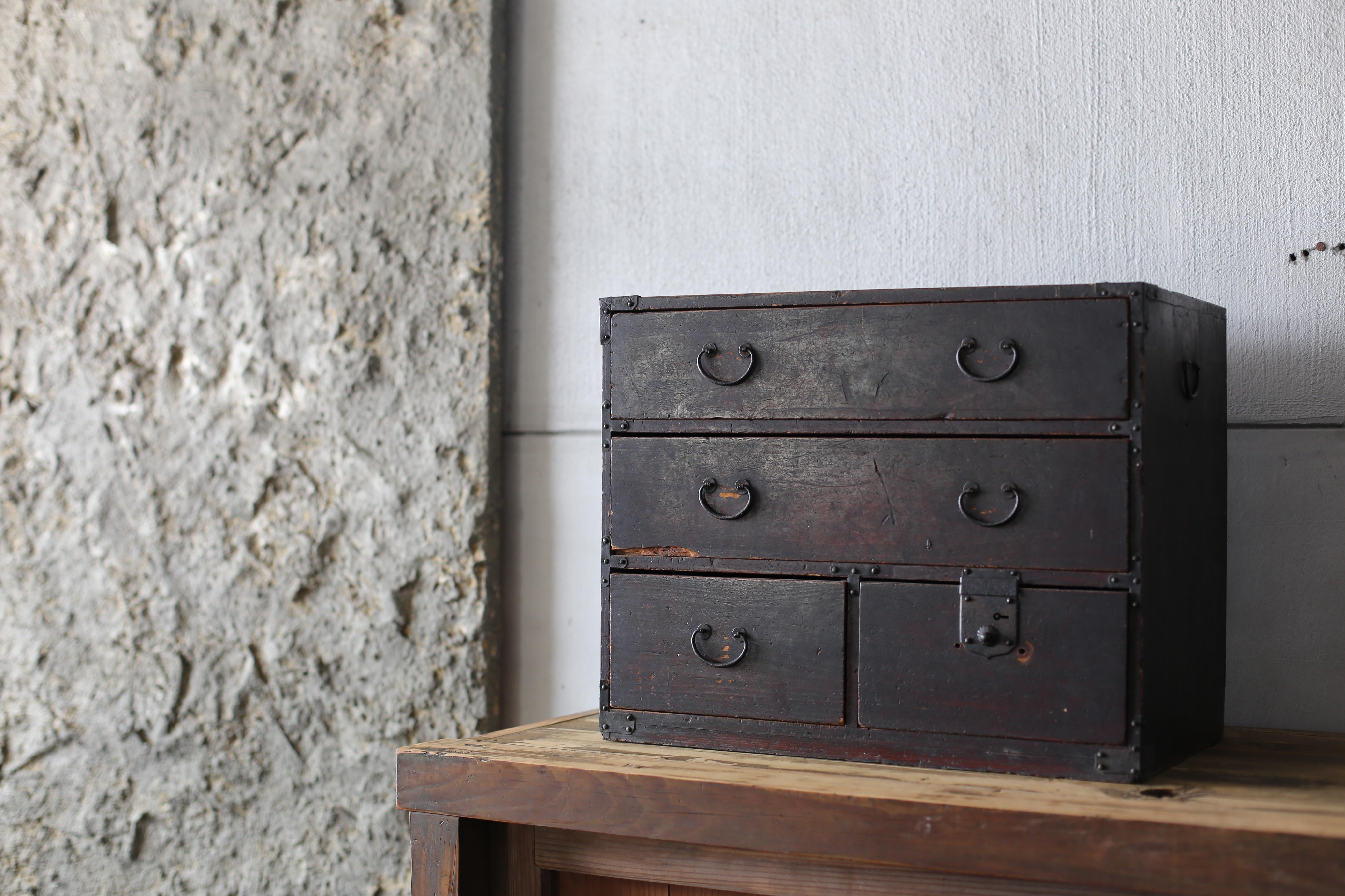Meiji Japanese Antique BK Drawer 1860s-1900s / Storage Tansu Wabi Sabi For Sale
