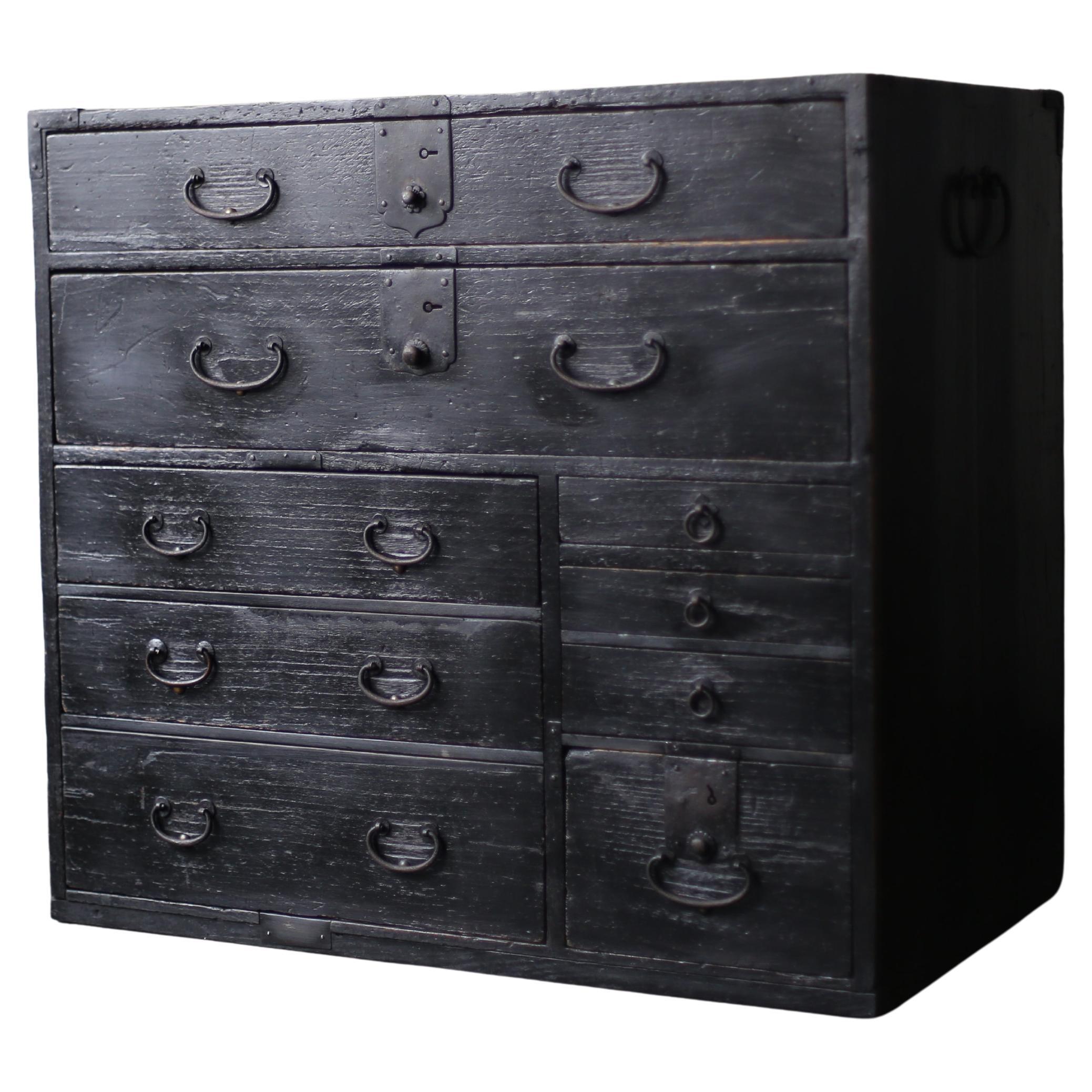 Cajón BK Antiguo Japonés Años 1860-1900 / Tansu Almacenamiento Wabisabi