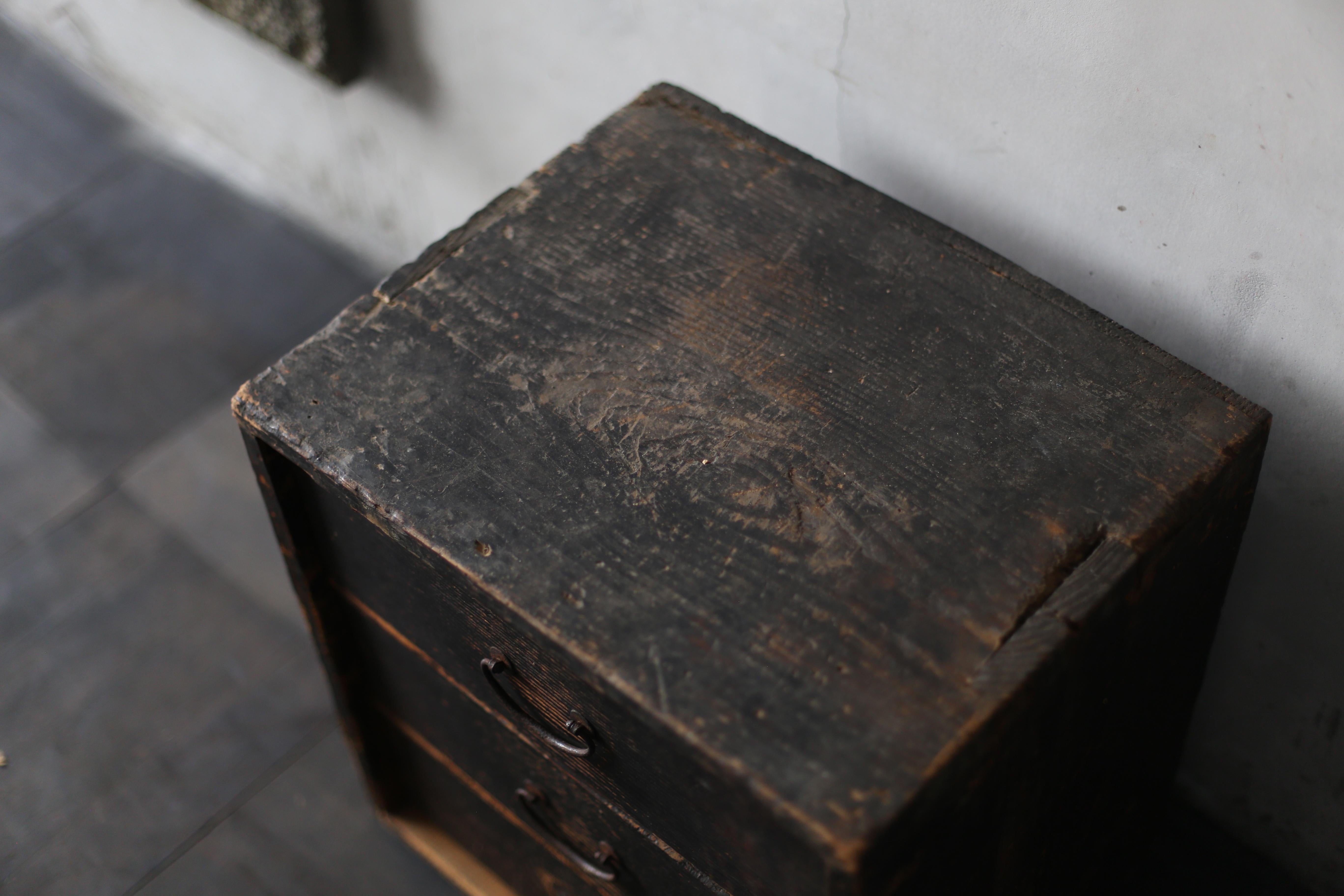 Japanische Antiquitäten BK Kleine Schublade 1860er-1900er Jahre / Tansu Lagerung Wabisabi im Angebot 3