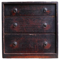 Japanische Antiquitäten BK Kleine Schublade 1860er-1900er Jahre / Tansu Lagerung Wabisabi