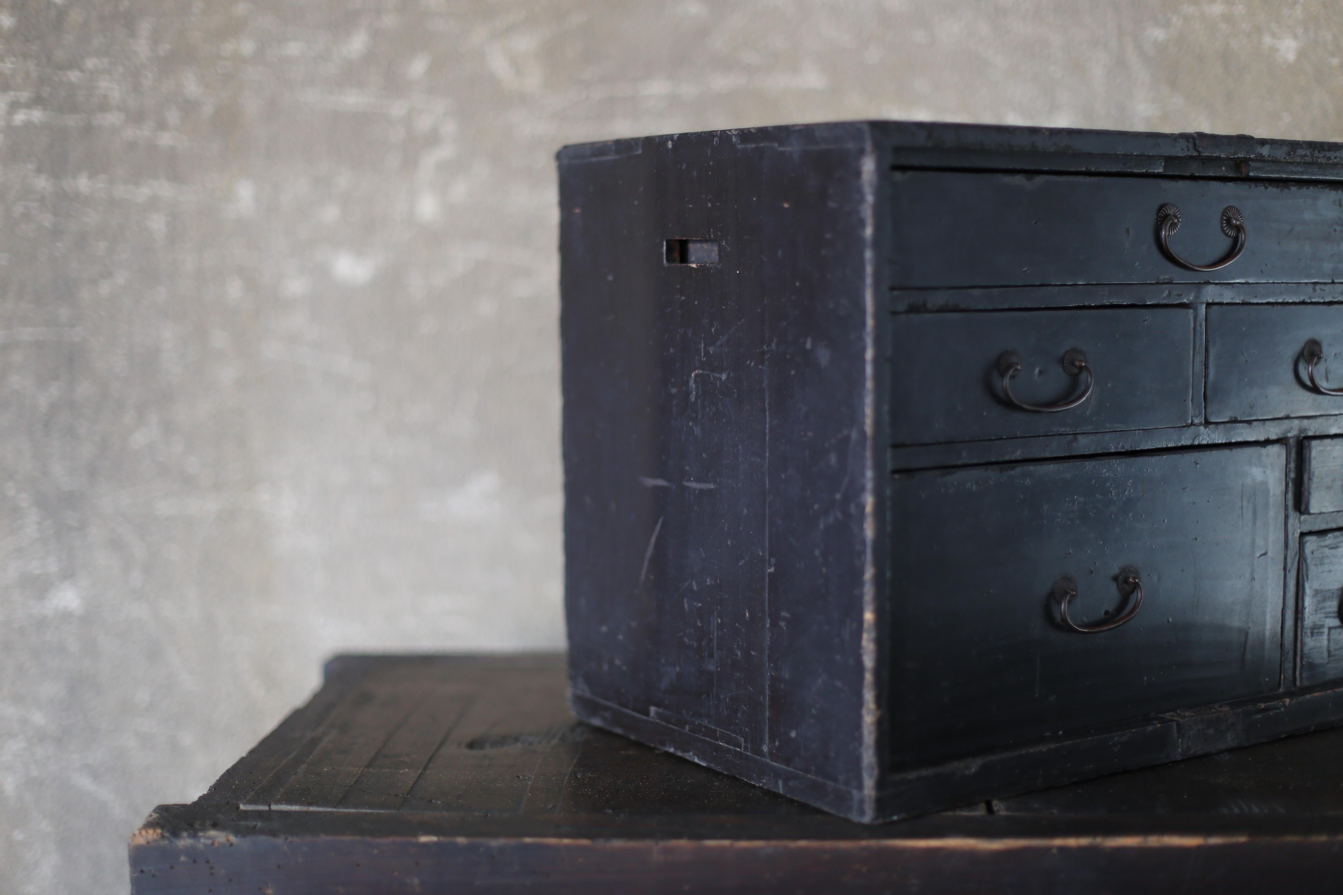 Japanese Antique BK Small Drawer Meiji / Tansu Storage Wabisabi For Sale 5