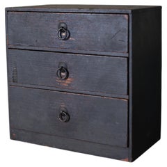 Japanese Antique BK Small Tansu with Three Drawers circa 1900–1920