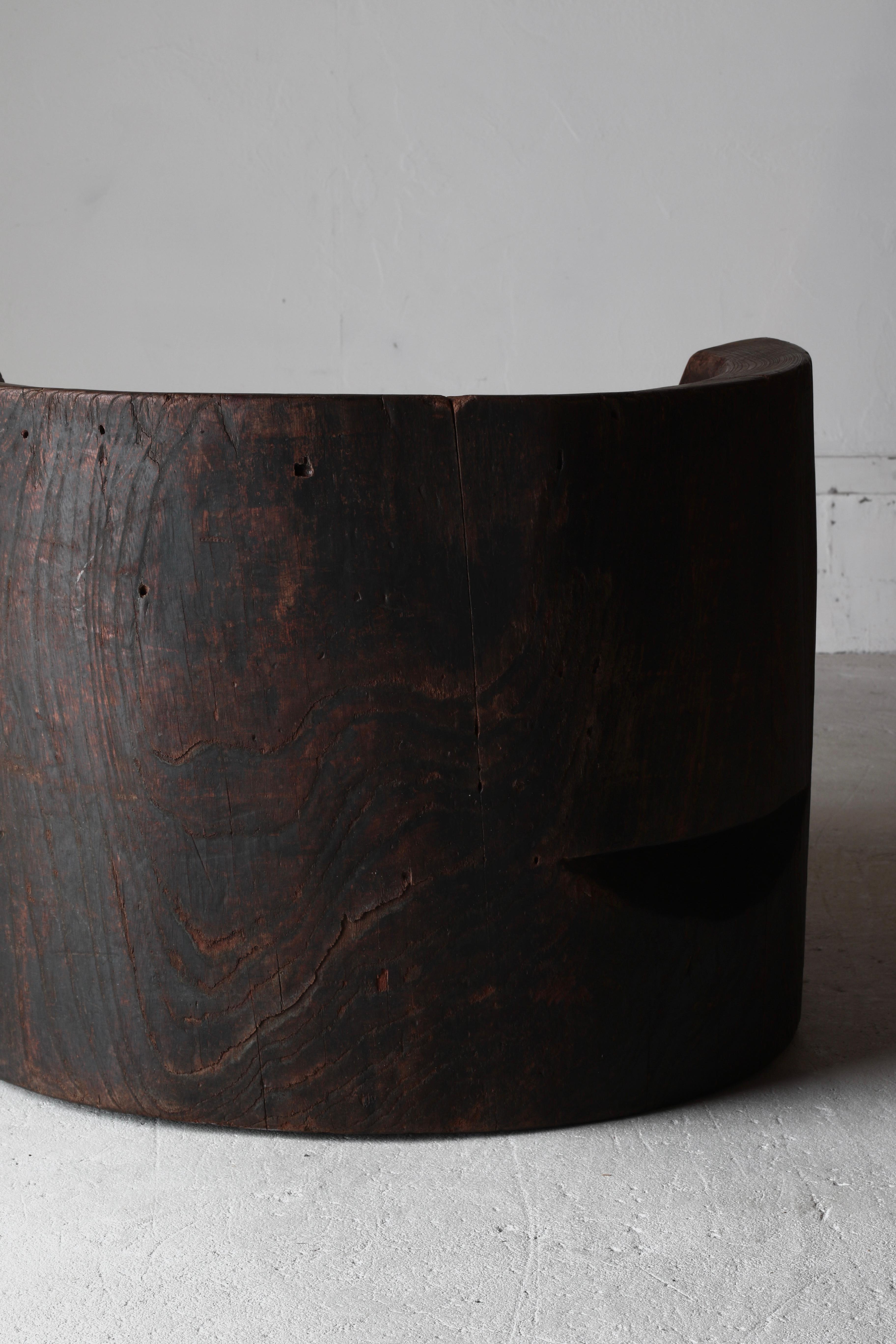 Japanese Antique Black ArmChair / Wabi-sabi Rustic For Sale 8