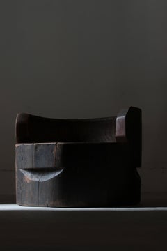 Japanese Antique Black ArmChair / Wabi-sabi Rustic