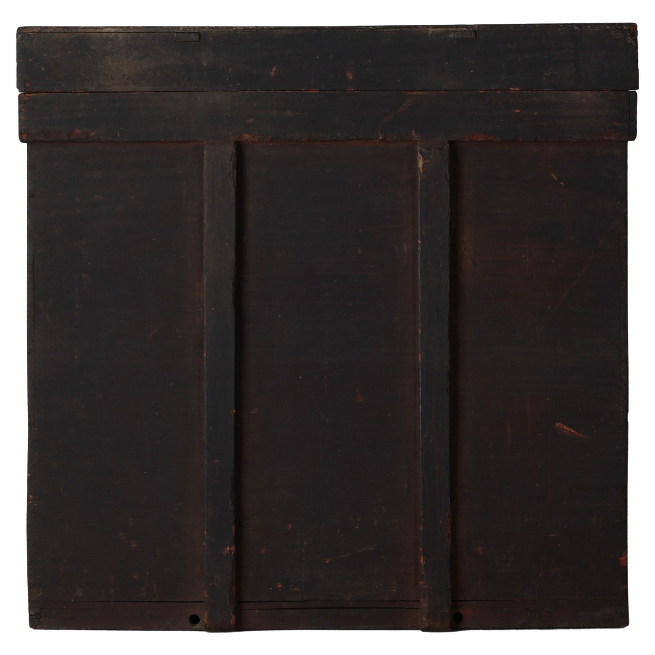 Japanese Antique Black Box / Side Table Exhibition Stand / 1868-1912s/ Wabi-sabi For Sale