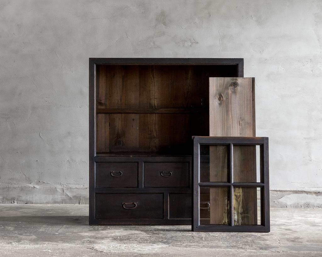 Armadietti neri antichi giapponesi, epoca Taisho '1912-1926', Wabi Sabi in vendita 8