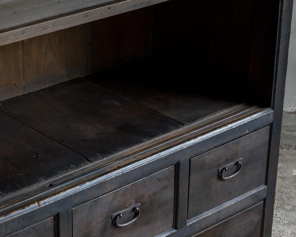 Armadietti neri antichi giapponesi, epoca Taisho '1912-1926', Wabi Sabi in vendita 9