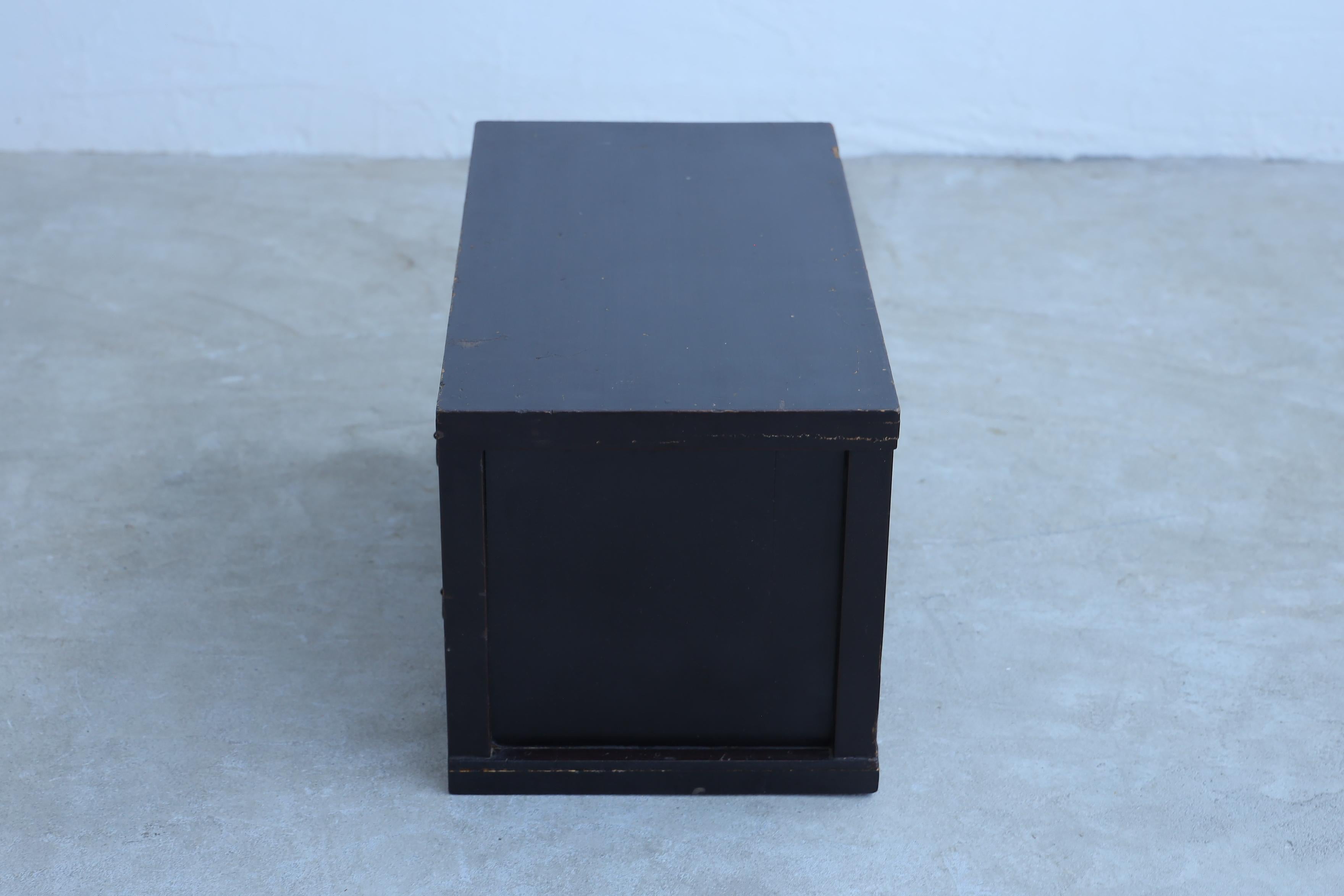 Japanese Antique Black Cabinets, Wabi-Sabi, Early 20th Century For Sale 4