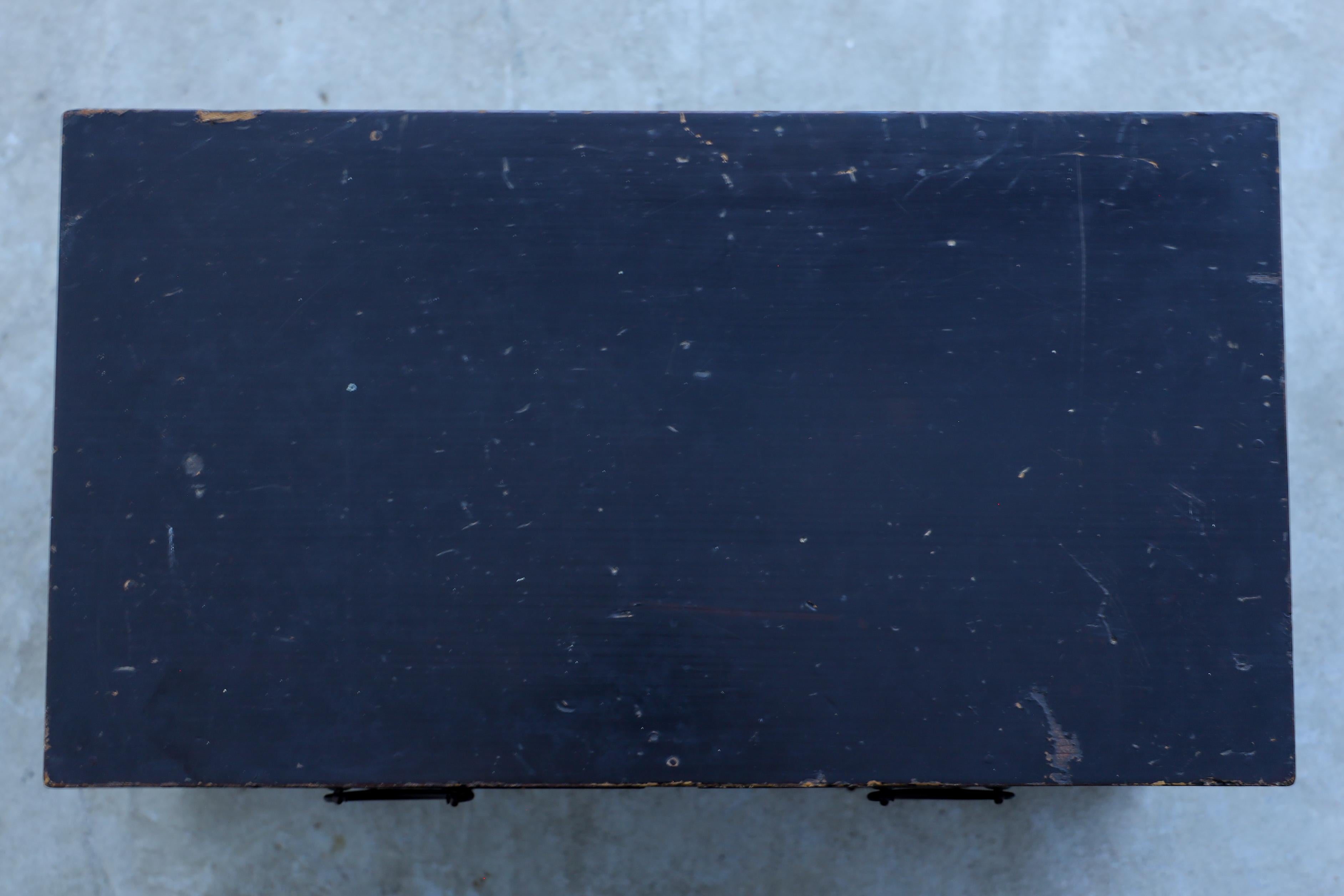 Japanese Antique Black Cabinets, Wabi-Sabi, Early 20th Century For Sale 5