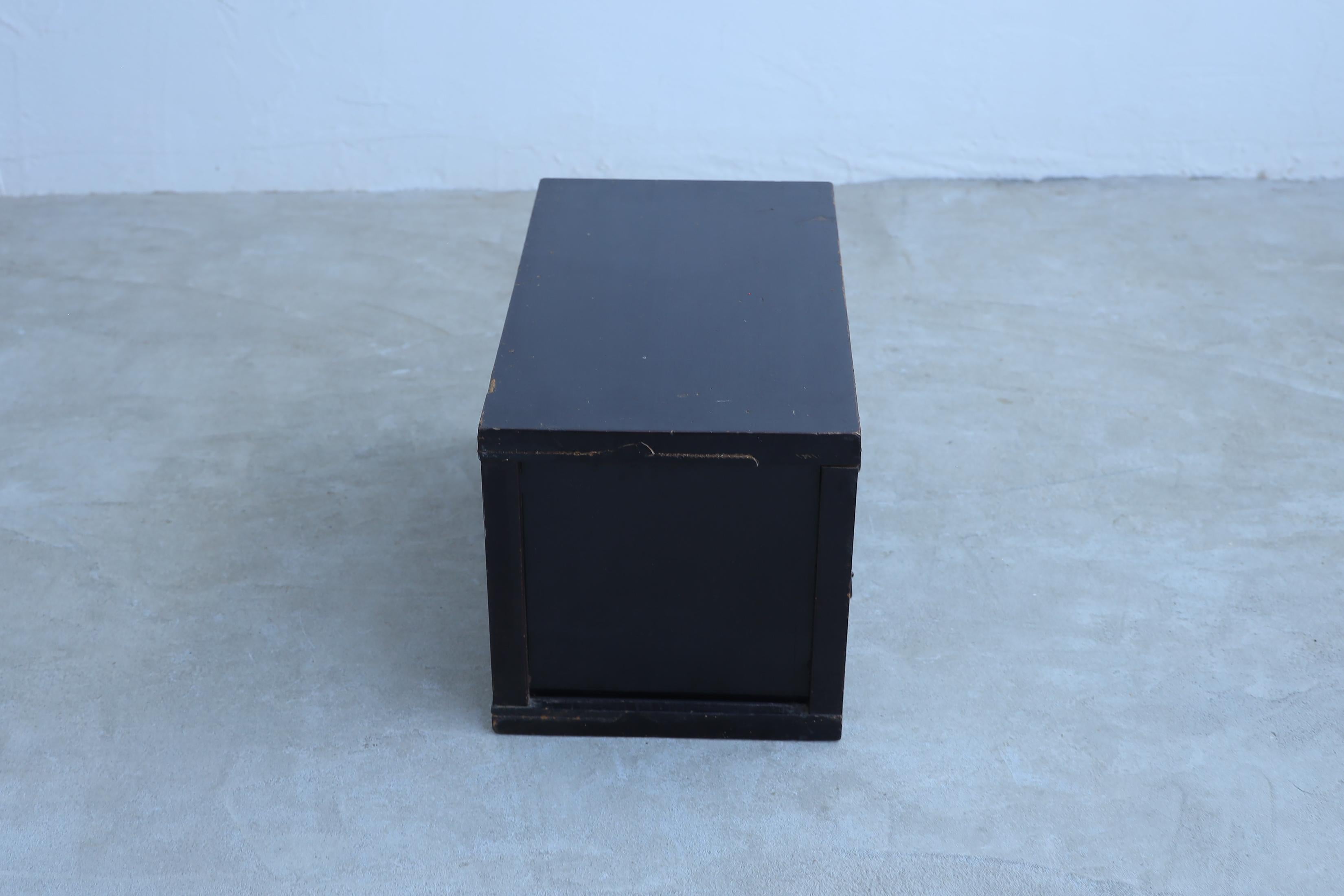 Japanese Antique Black Cabinets, Wabi-Sabi, Early 20th Century For Sale 2