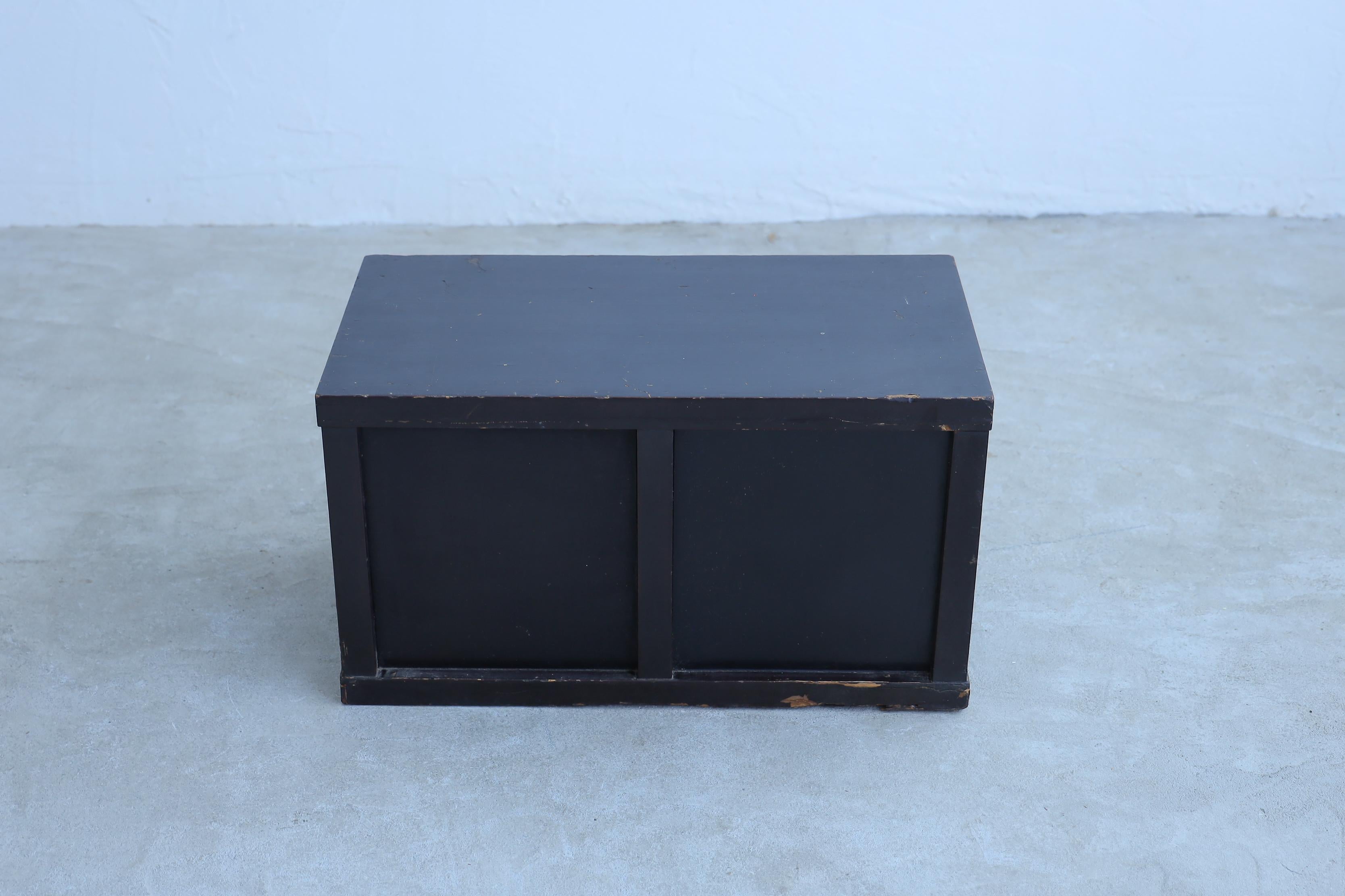 Japanese Antique Black Cabinets, Wabi-Sabi, Early 20th Century For Sale 3