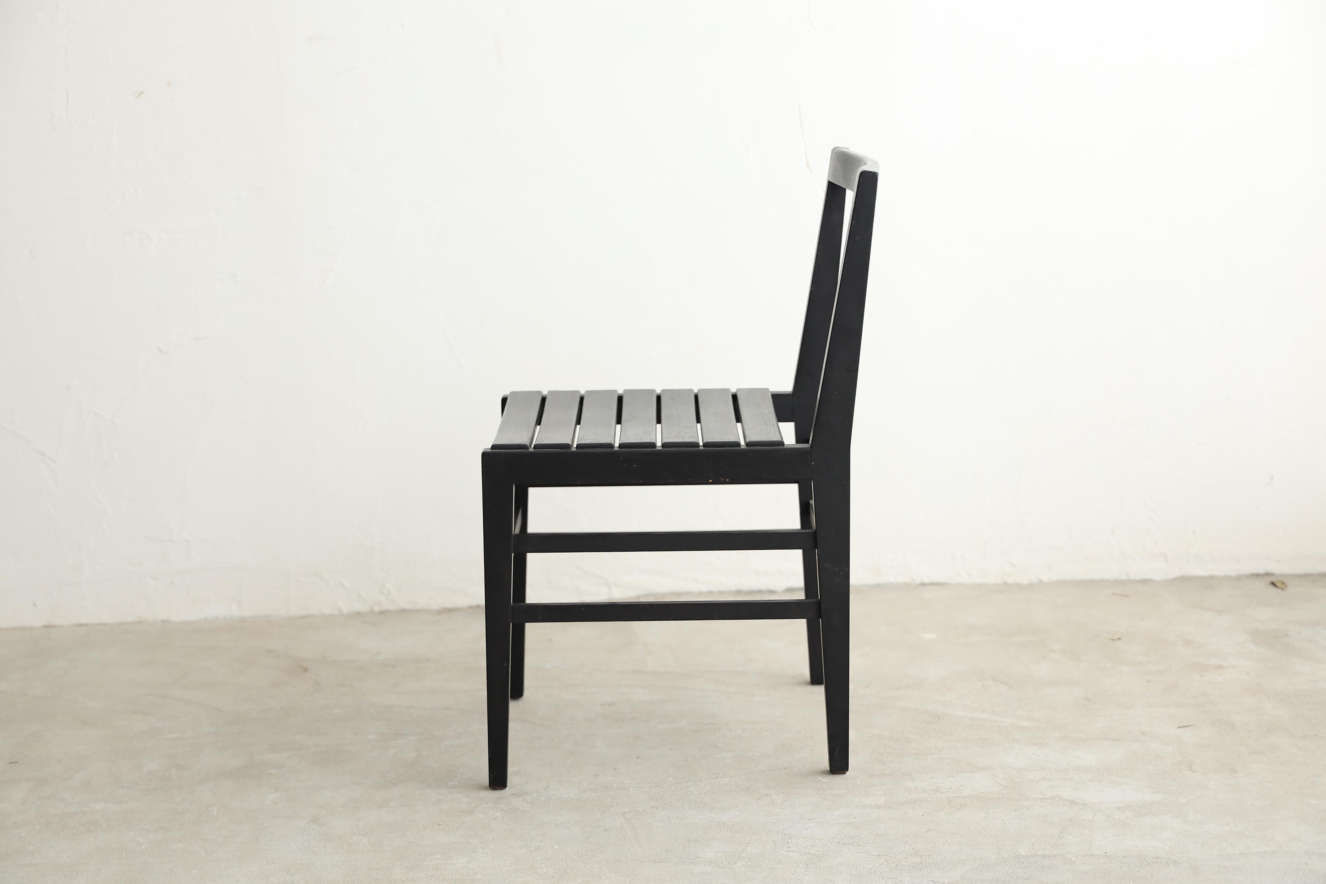 Japanese Antique Black Chairs, Primitive Wooden Chair, Wabi-Sabi For Sale 5