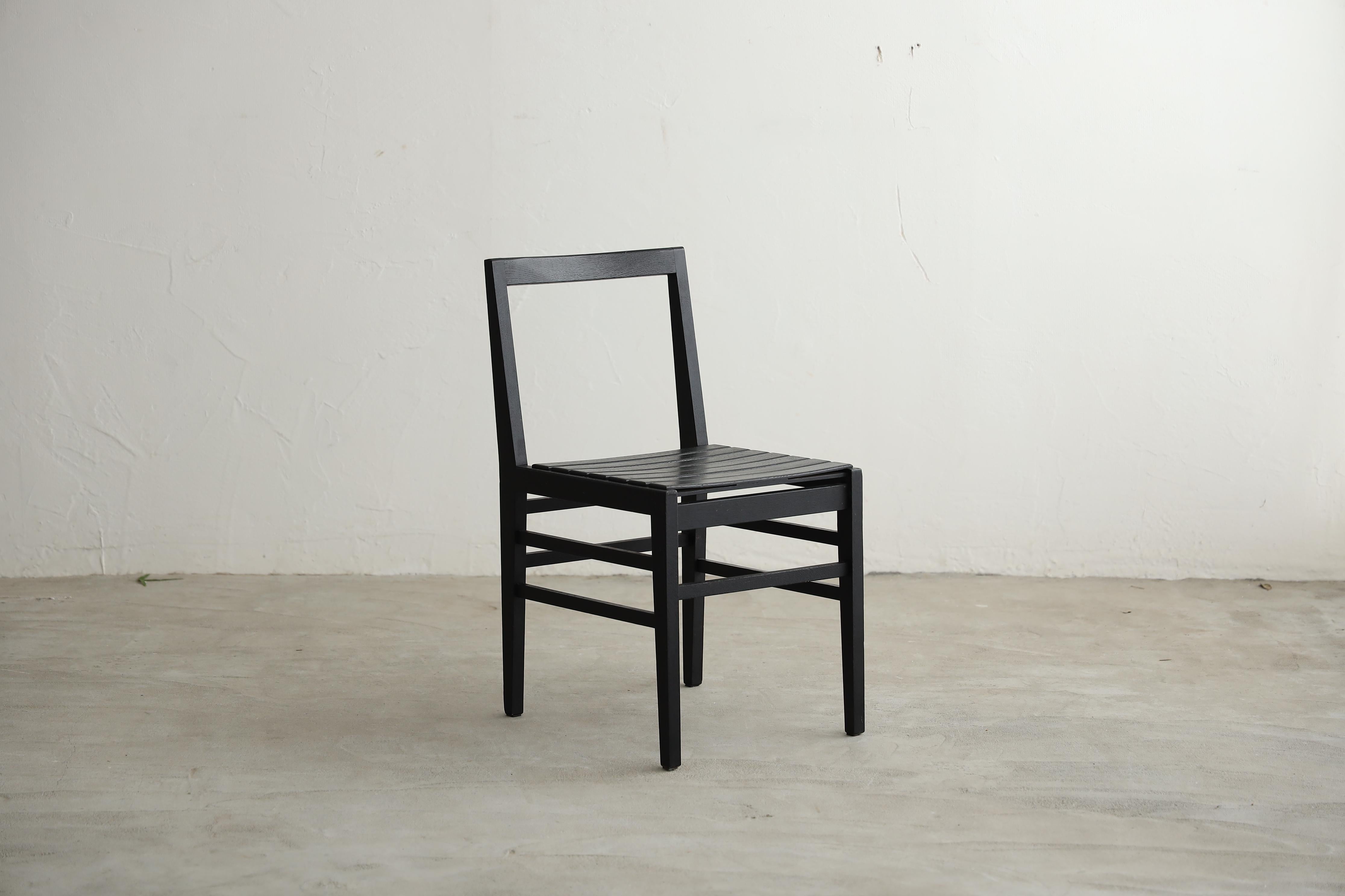 Taisho Japanese Antique Black Chairs, Primitive Wooden Chair, Wabi-Sabi For Sale