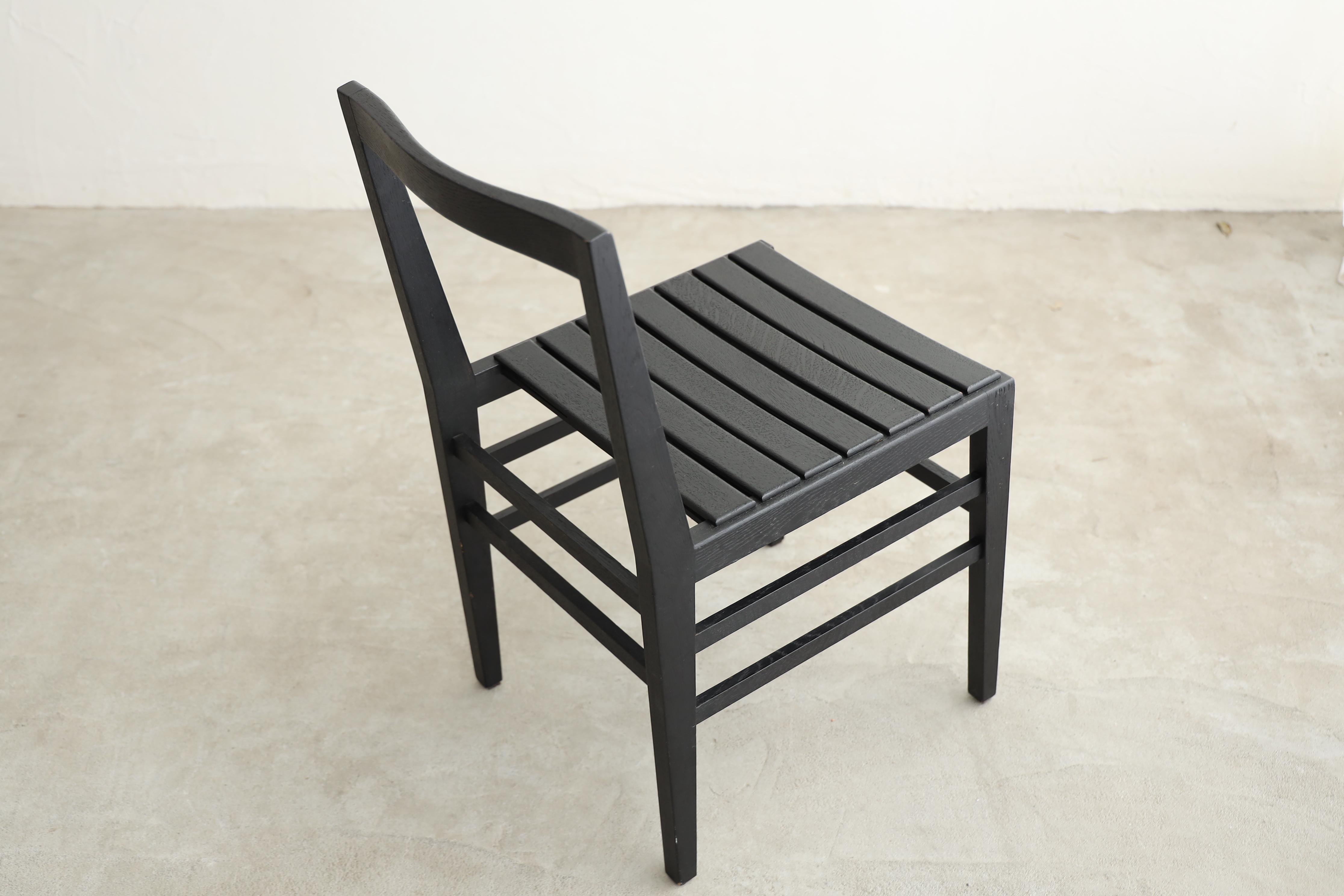 Japanese Antique Black Chairs, Primitive Wooden Chair, Wabi-Sabi For Sale 2