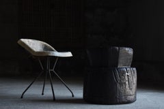 Mesa de centro negra japonesa antigua 1860-1900 / Mesilla de noche Wabi Sabi