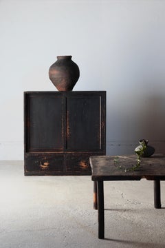 Armario Negro Antiguo Japonés / Armario Tansu / 1868-1912s / Wabi-Sabi