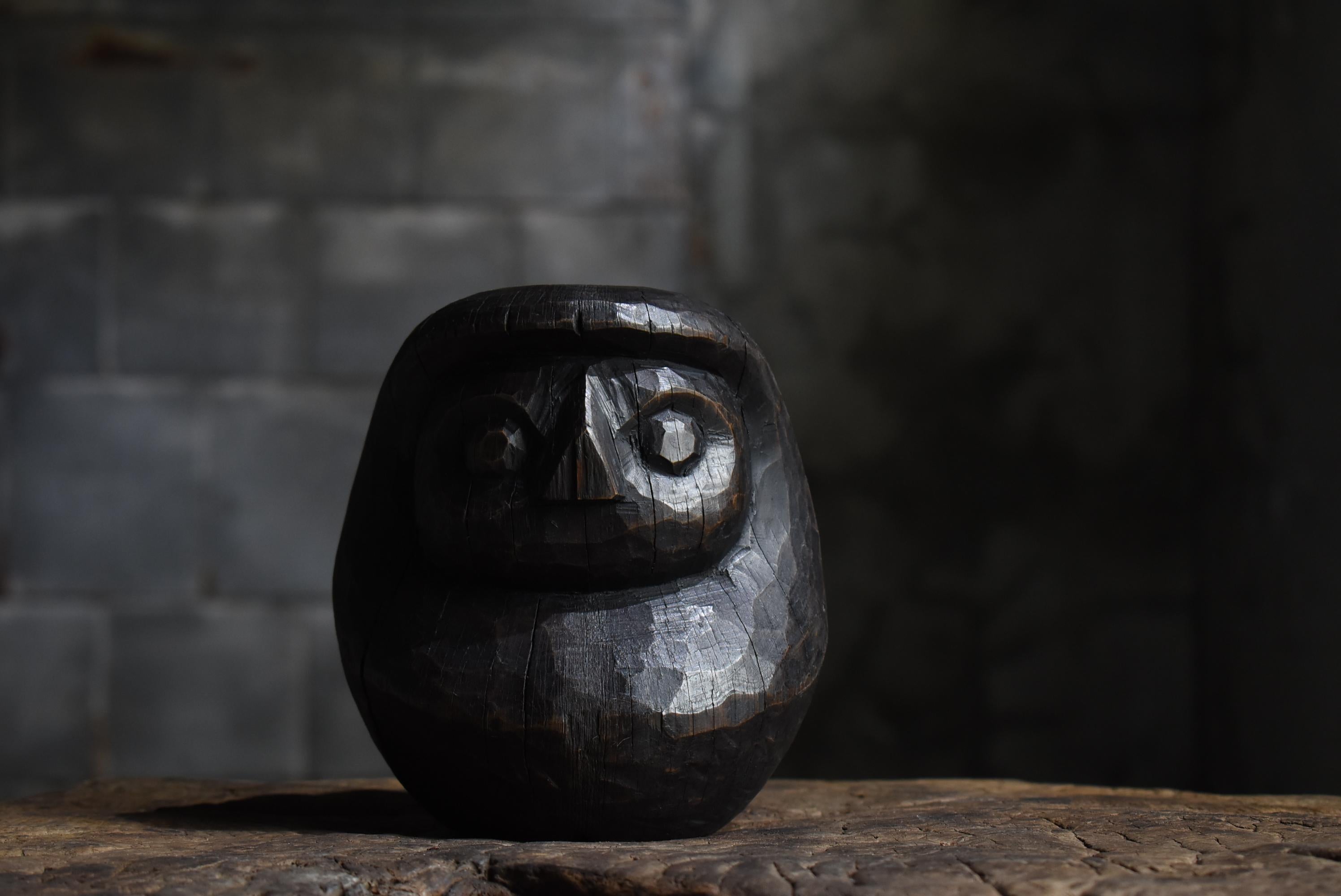 Showa Daruma japonais ancien 1900s-1940s / Sculpture Wabi Sabi