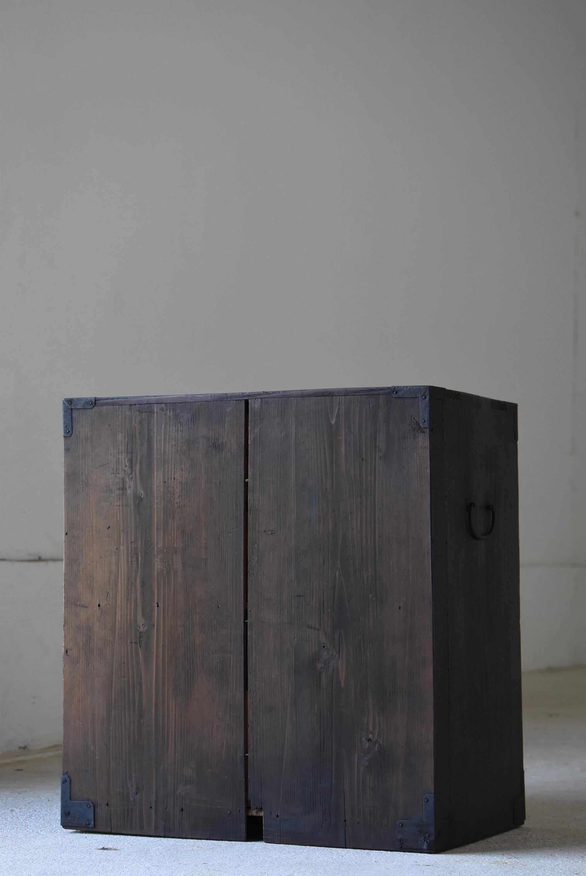 Japanese Antique Black Drawer 1860s-1900s / Chests of Drawers Tansu Wabi Sabi 8