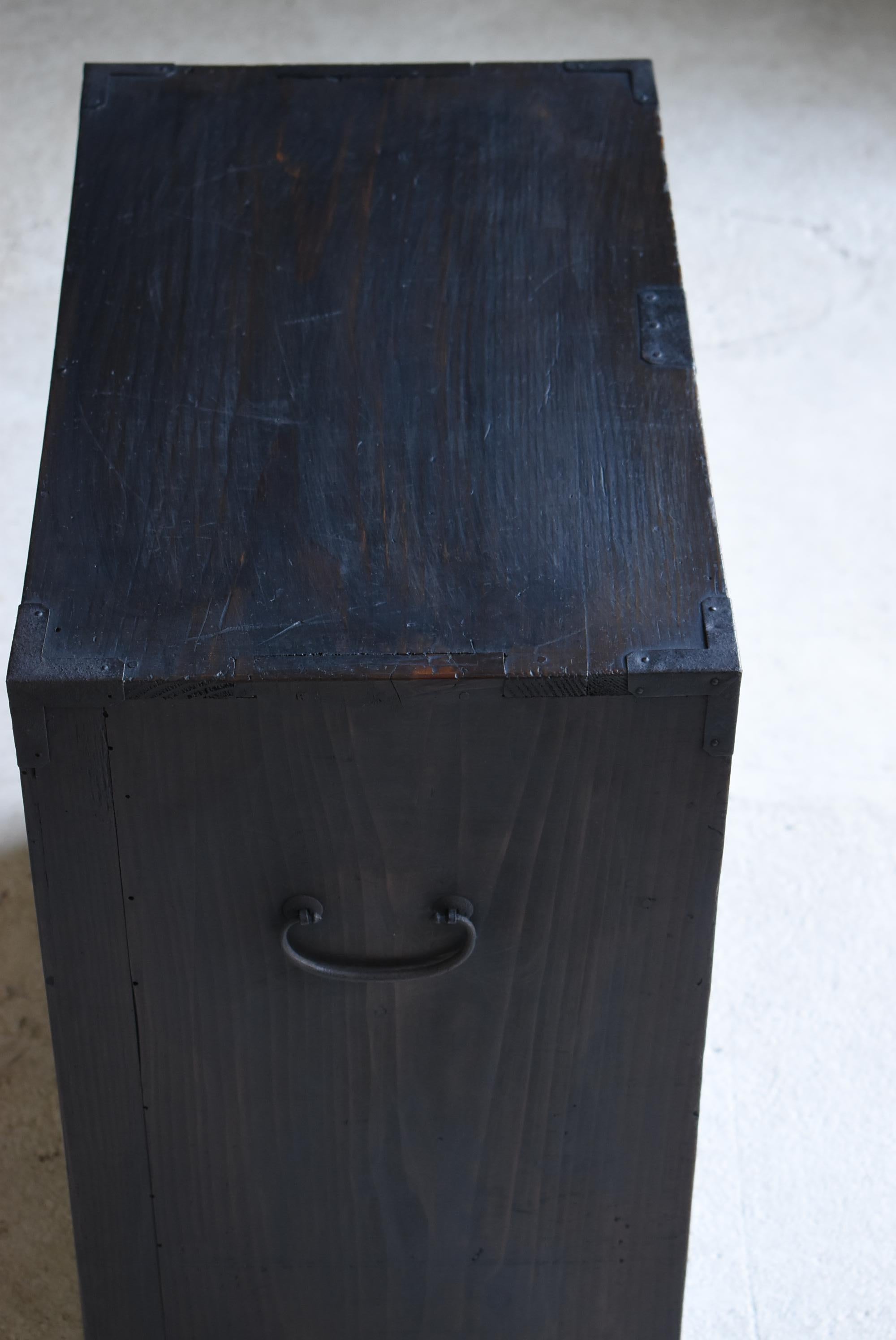 Japanese Antique Black Drawer 1860s-1900s / Chests of Drawers Tansu Wabi Sabi 11