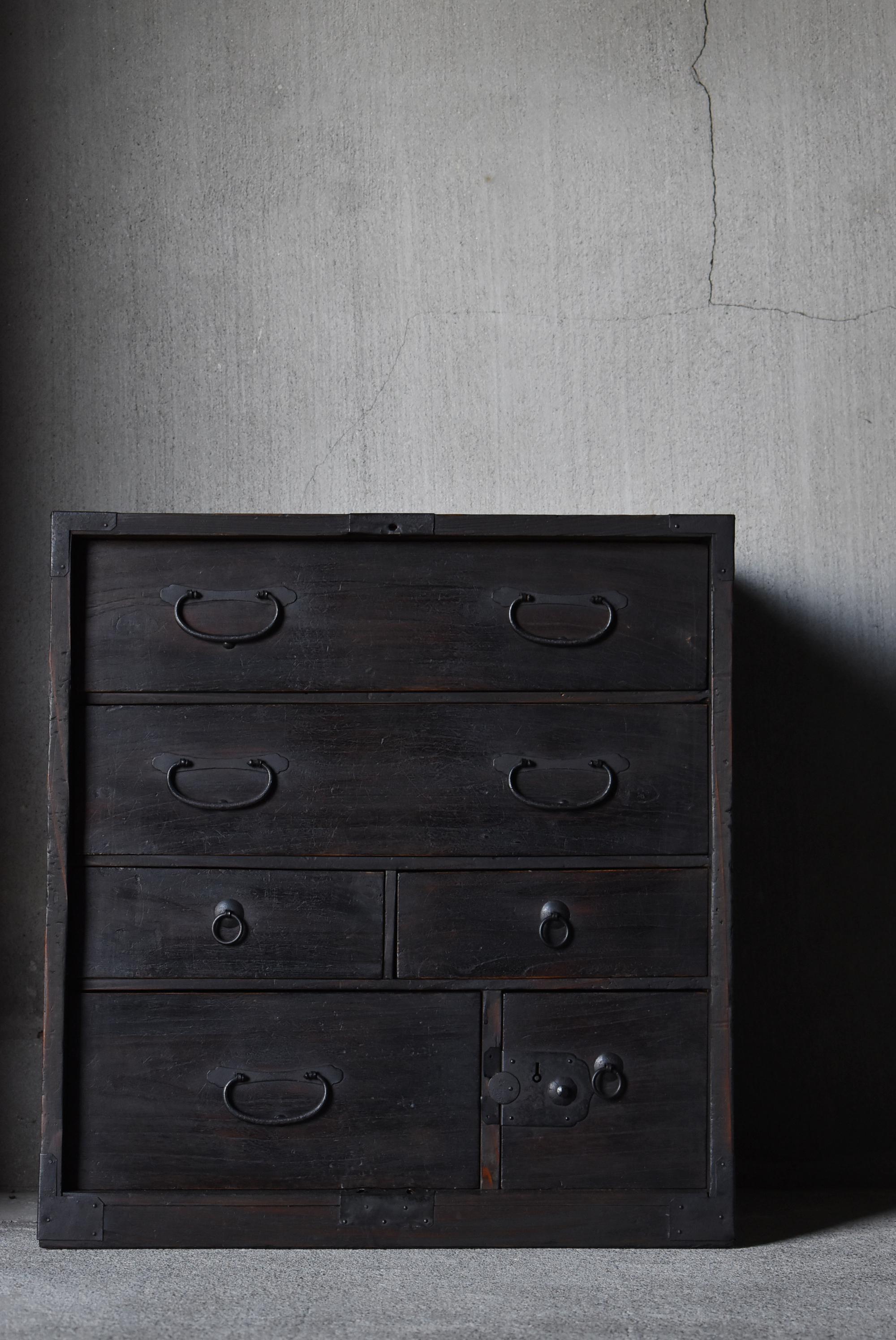 Japanese Antique Black Drawer 1860s-1900s / Chests of Drawers Tansu Wabi Sabi 12