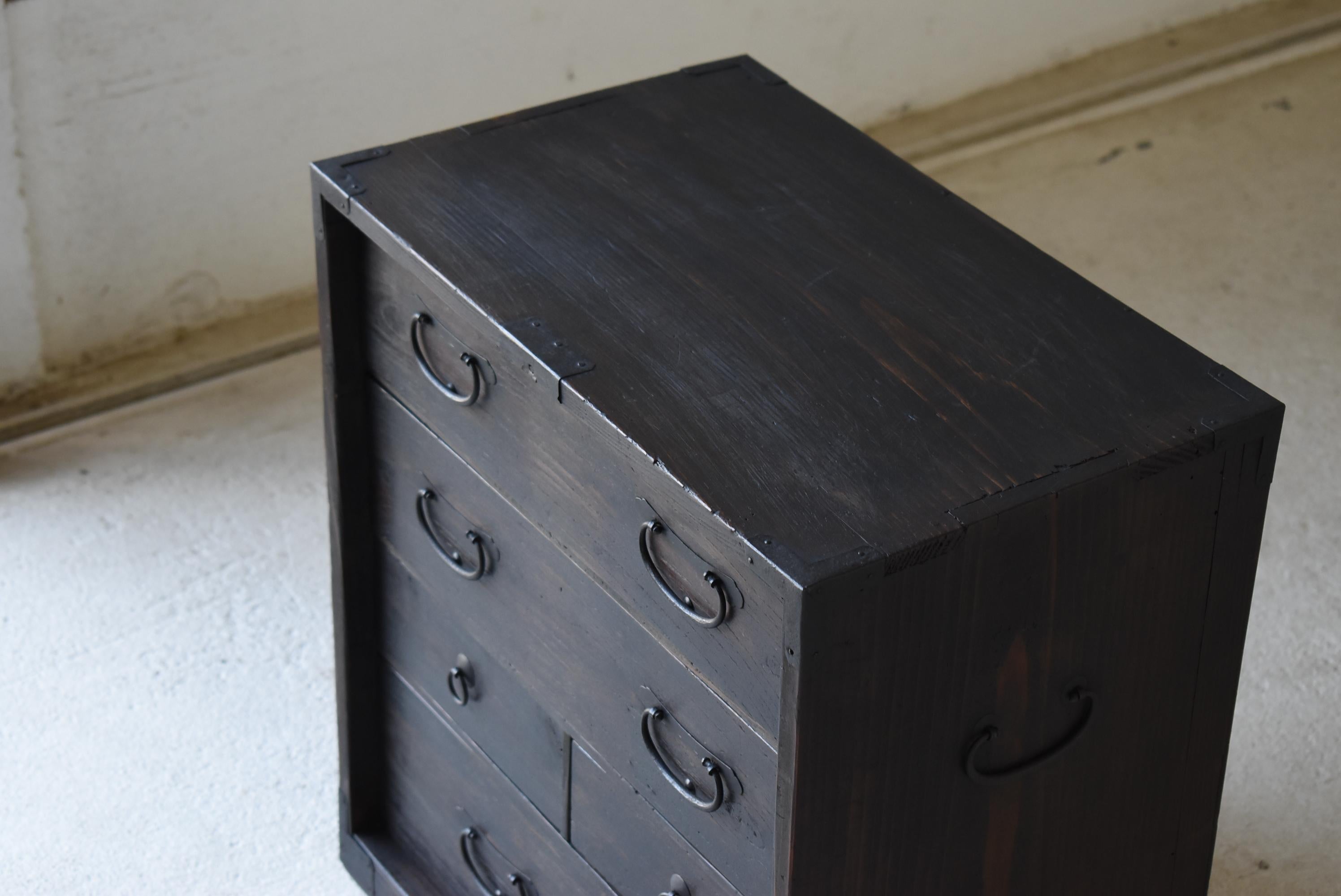 Japanned Japanese Antique Black Drawer 1860s-1900s / Chests of Drawers Tansu Wabi Sabi