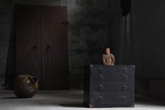 Japanese Antique Black Drawer 1860s-1900s / Mingei Wabi Sabi Tansu Cabinet