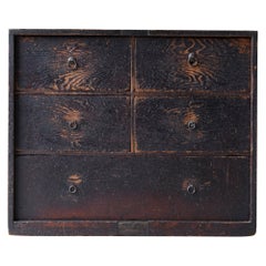 Japanese Antique Black Drawer 1860s-1900s / Storage Tansu Wabi Sabi Japanese Antique Black Drawer 1860s-1900s / Storage Tansu Wabi Sabi