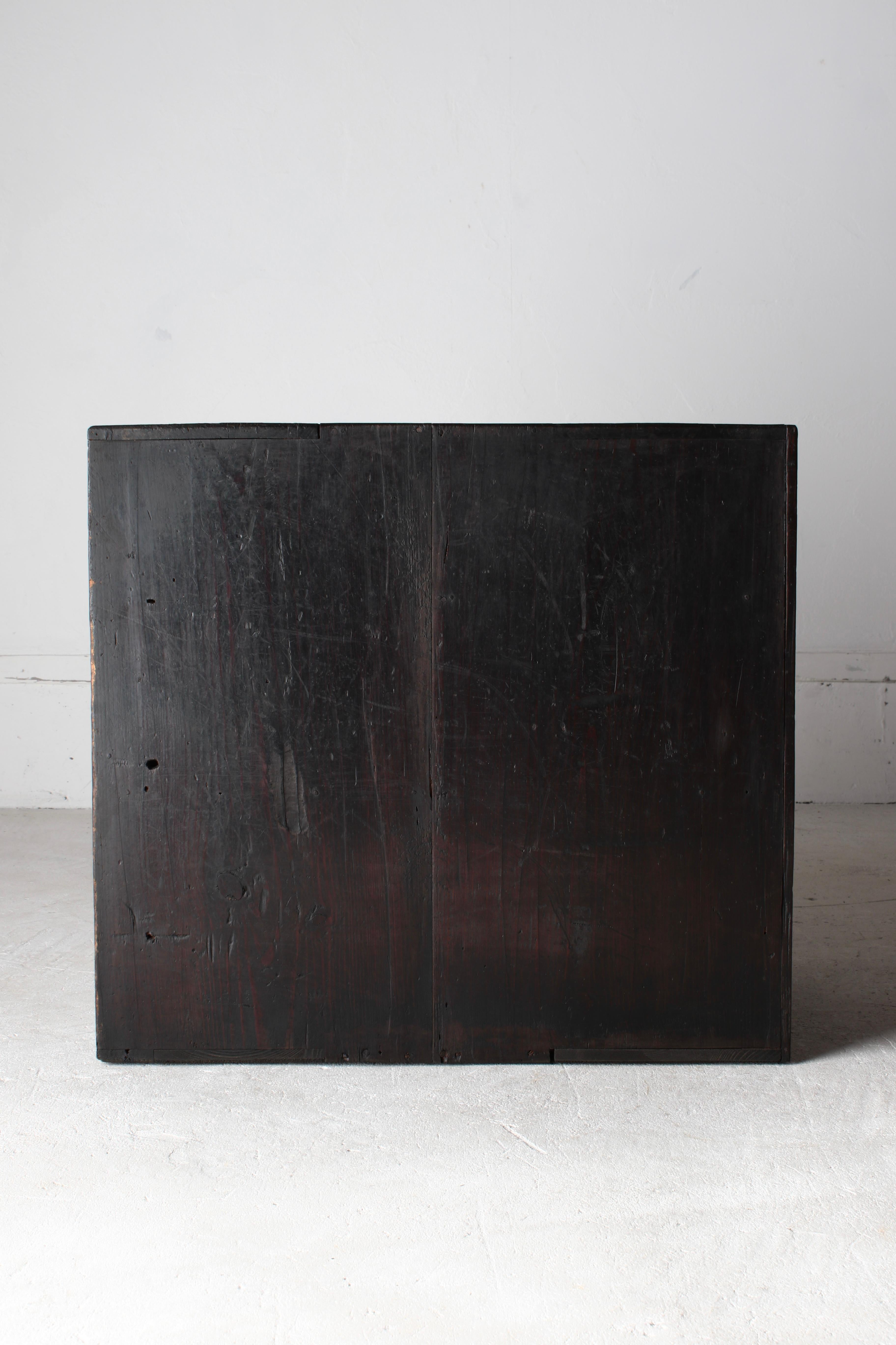 Iron Japanese Antique Black Drawer / Cabinet Tansu / 1868-1912s / Wabi-Sabi Mingei