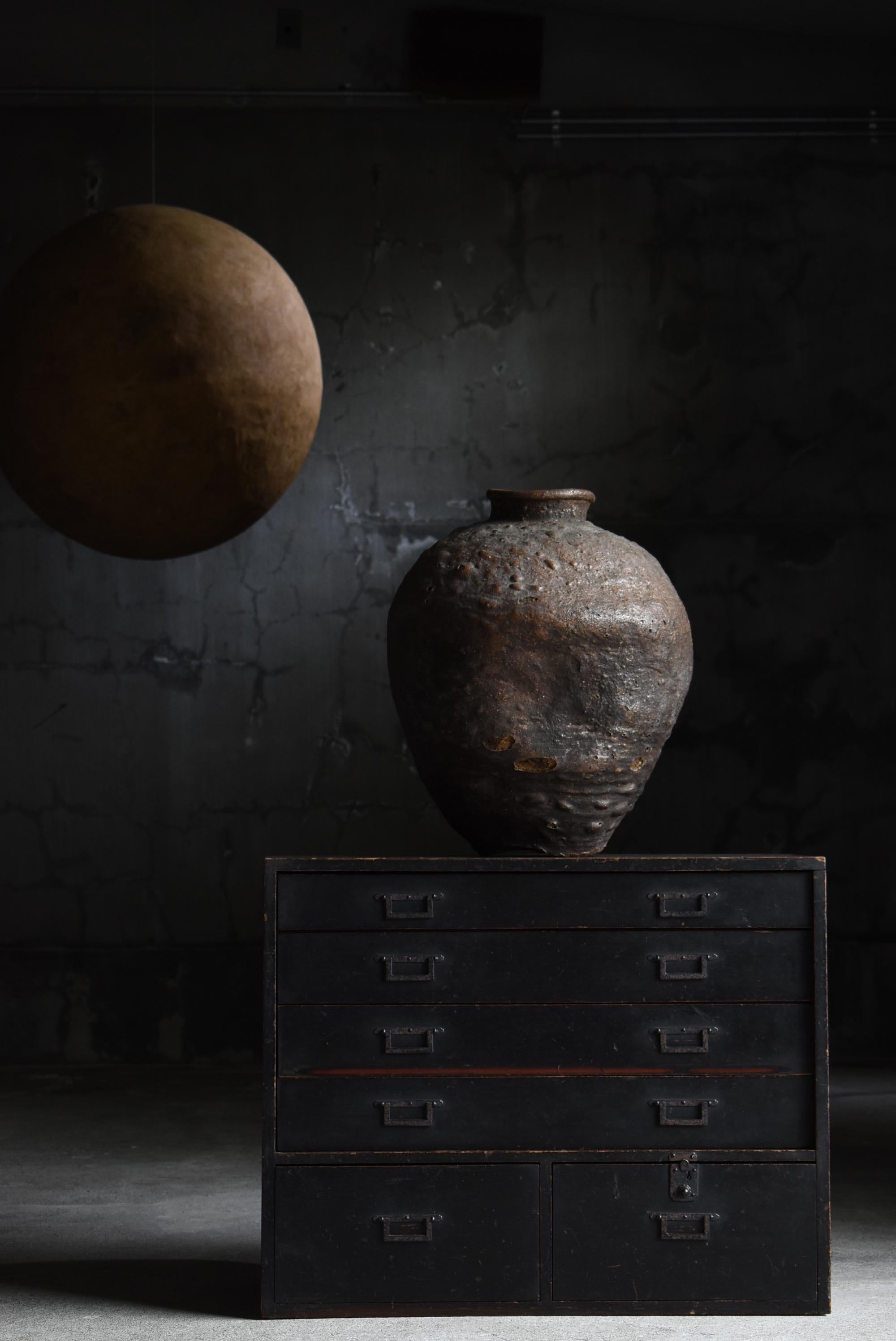 Japanese Antique Black Drawer Storage 1860s-1900s / Tansu Sideboard Wabisabi For Sale 9