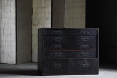 Japanese Antique Black Drawer Storage 1860s-1900s / Tansu Sideboard Wabisabi