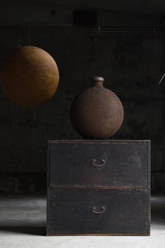 Japanese Antique Black Drawer Storage 1860s-1900s / Tansu Sideboard Wabisabi