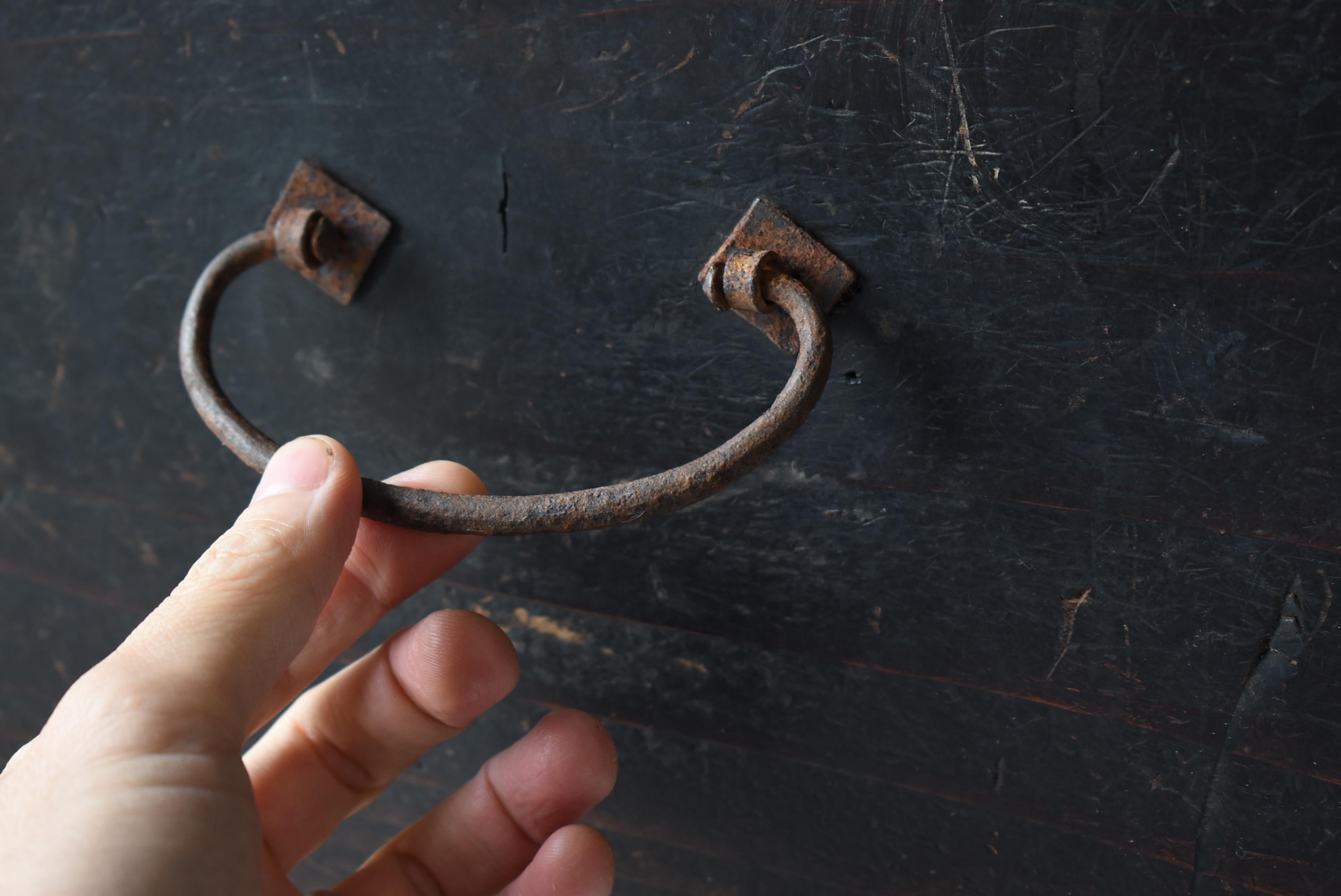 Iron Japanese Antique Black Drawer Storage 1860s-1900s / Tansu Sideboard Wabisabi For Sale