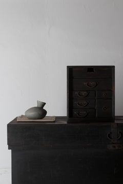 Japanese Antique Black Drawer / Storage / Meiji Period Wabi-sabi