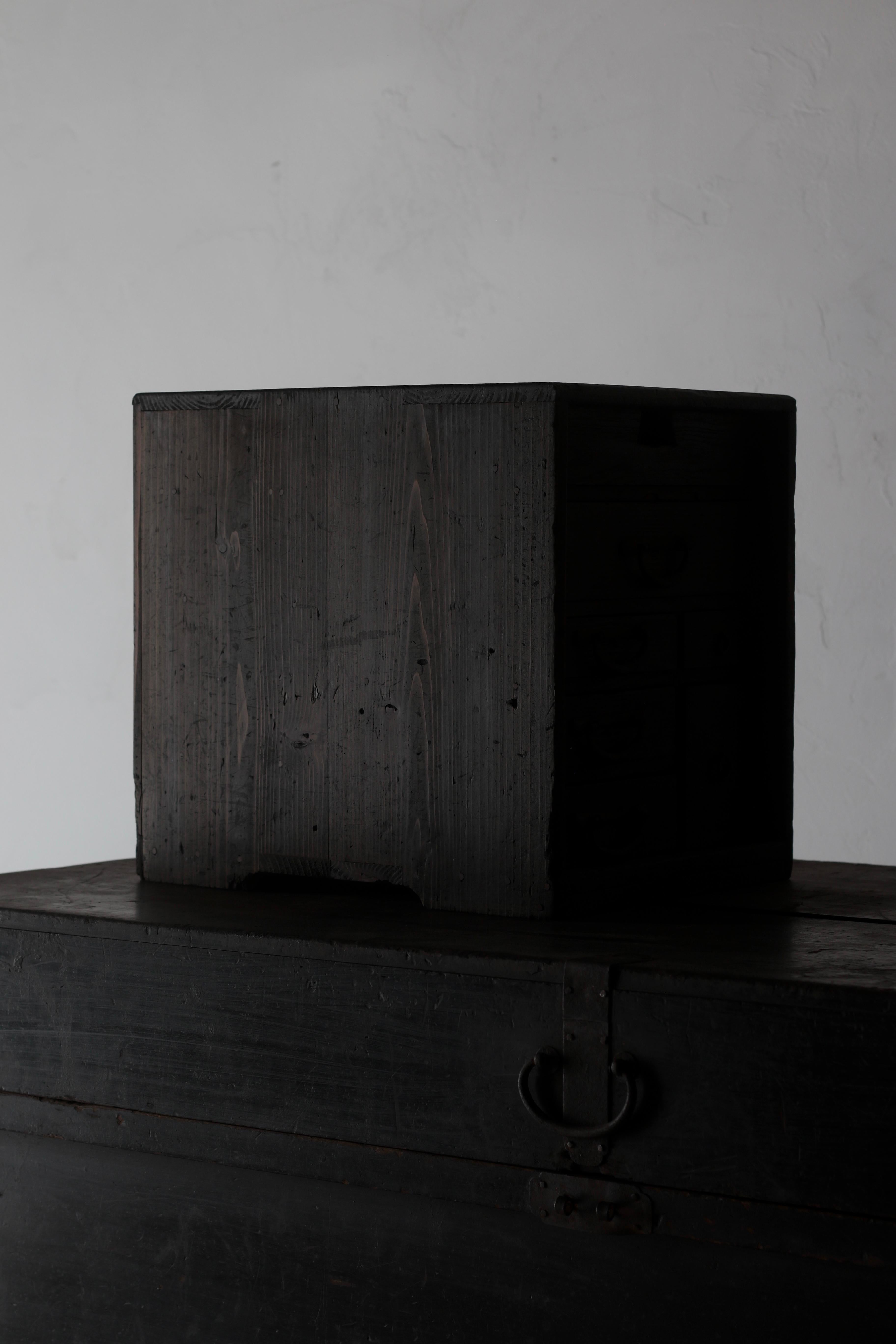 Japanische antike schwarze Schublade / Aufbewahrung / WabiSabi aus der Meiji-Periode im Angebot 3