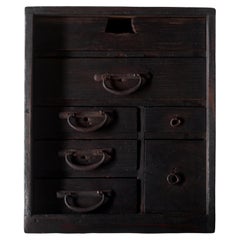 Japanese Antique Black Drawer / Storage / Meiji Period WabiSabi