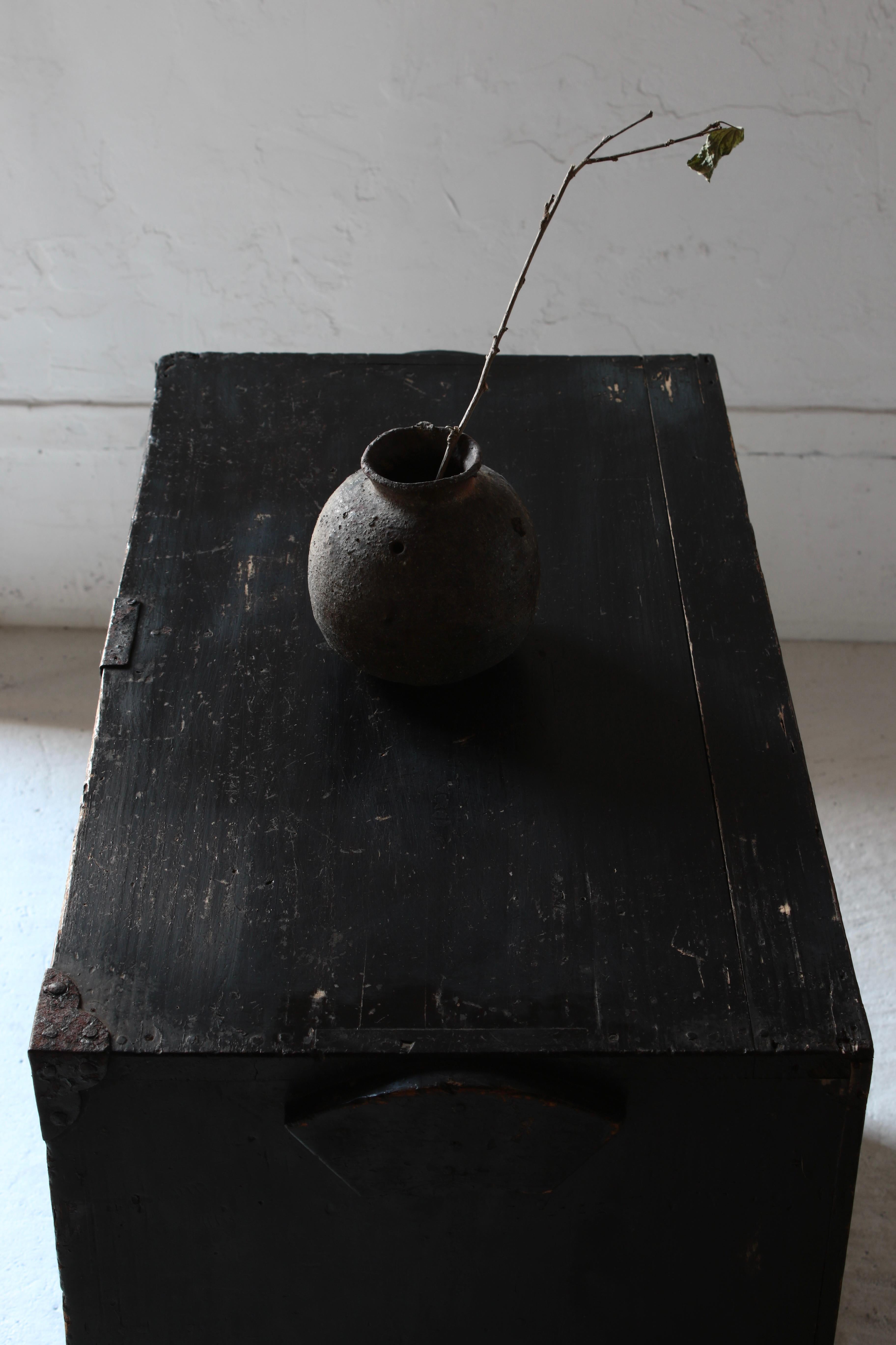 Japanese Antique Black Drawer / Storage Tansu / 1905s / Wabi-Sabi Mingei For Sale 8