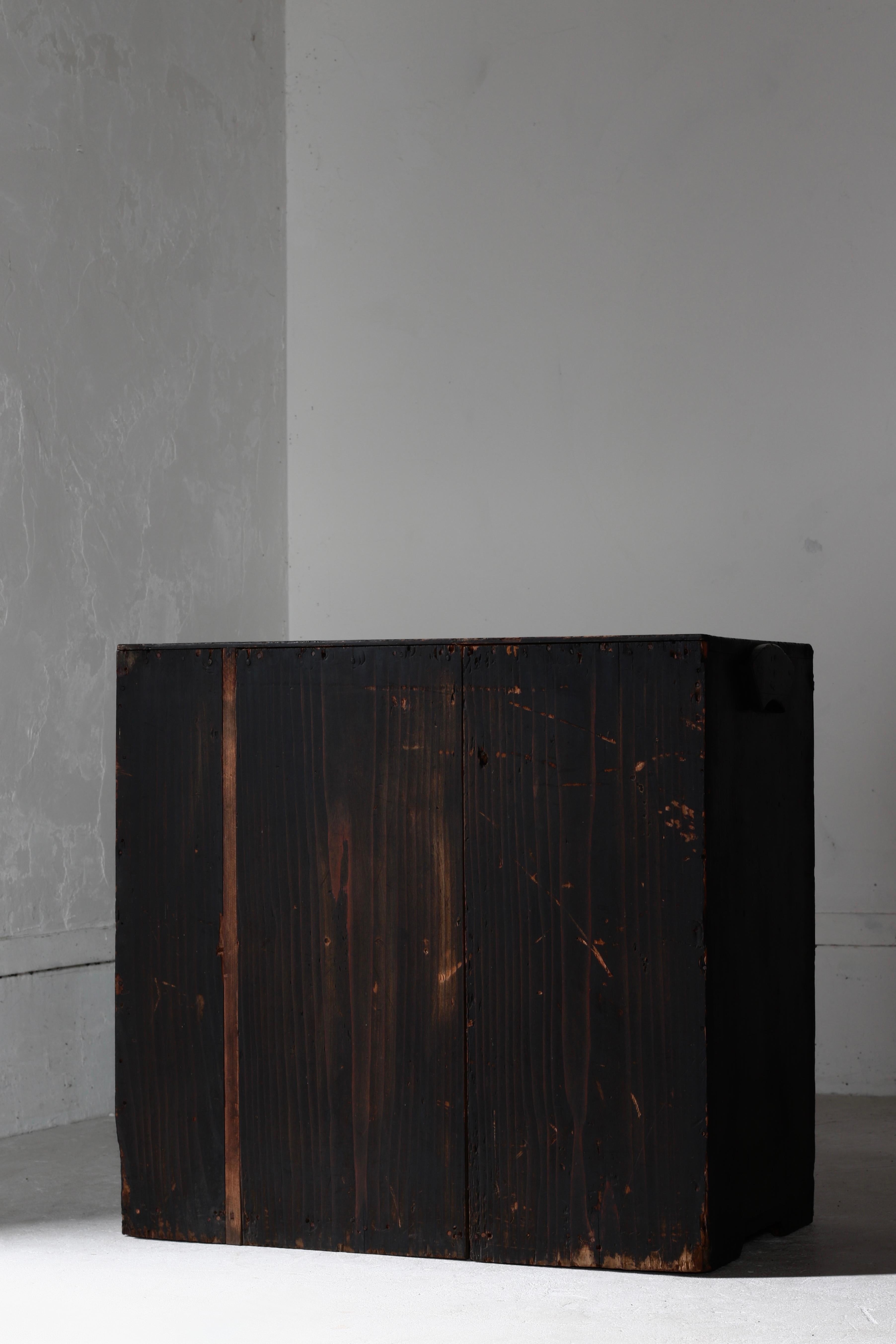 Japanese Antique Black Drawer / Storage Tansu / 1905s / Wabi-Sabi Mingei For Sale 2