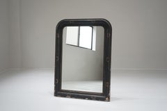Japanese Antique Black frame mirror Japanese lacquer Wabi-Sabi