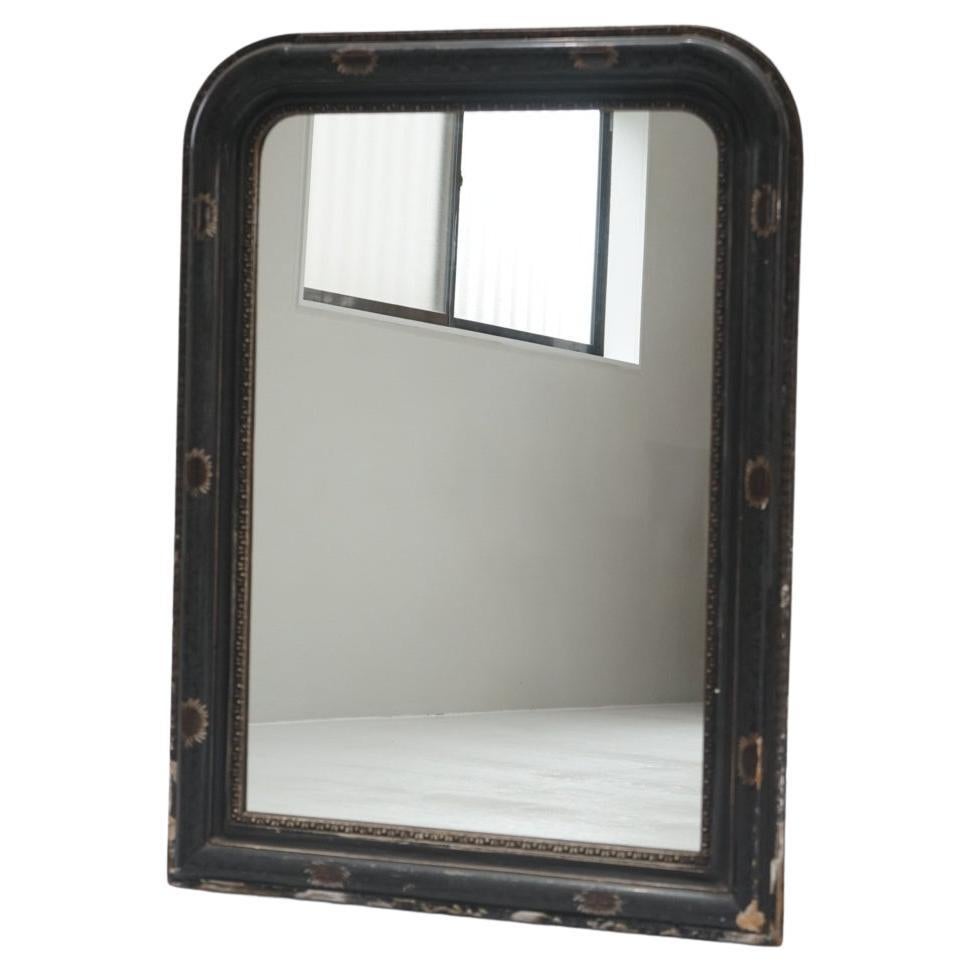 Miroir japonais ancien en laque japonaise Wabi-Sabi