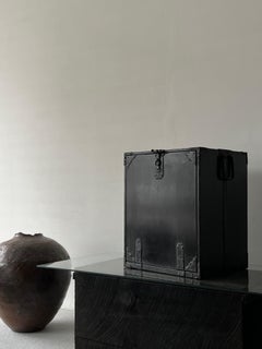 Japanese Antique Black lacquer Small Tea Chest/Edo 1800s~1860s Wabi-Sabi Tansu