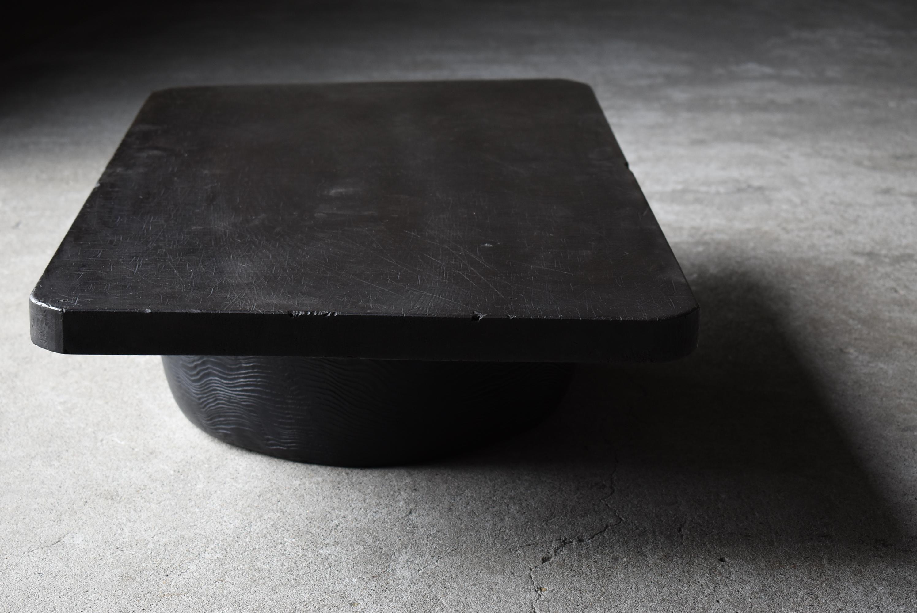 Japanese Antique Black Low Table 1860s-1920s / Primitive Sofa Table Wabi Sabi 5