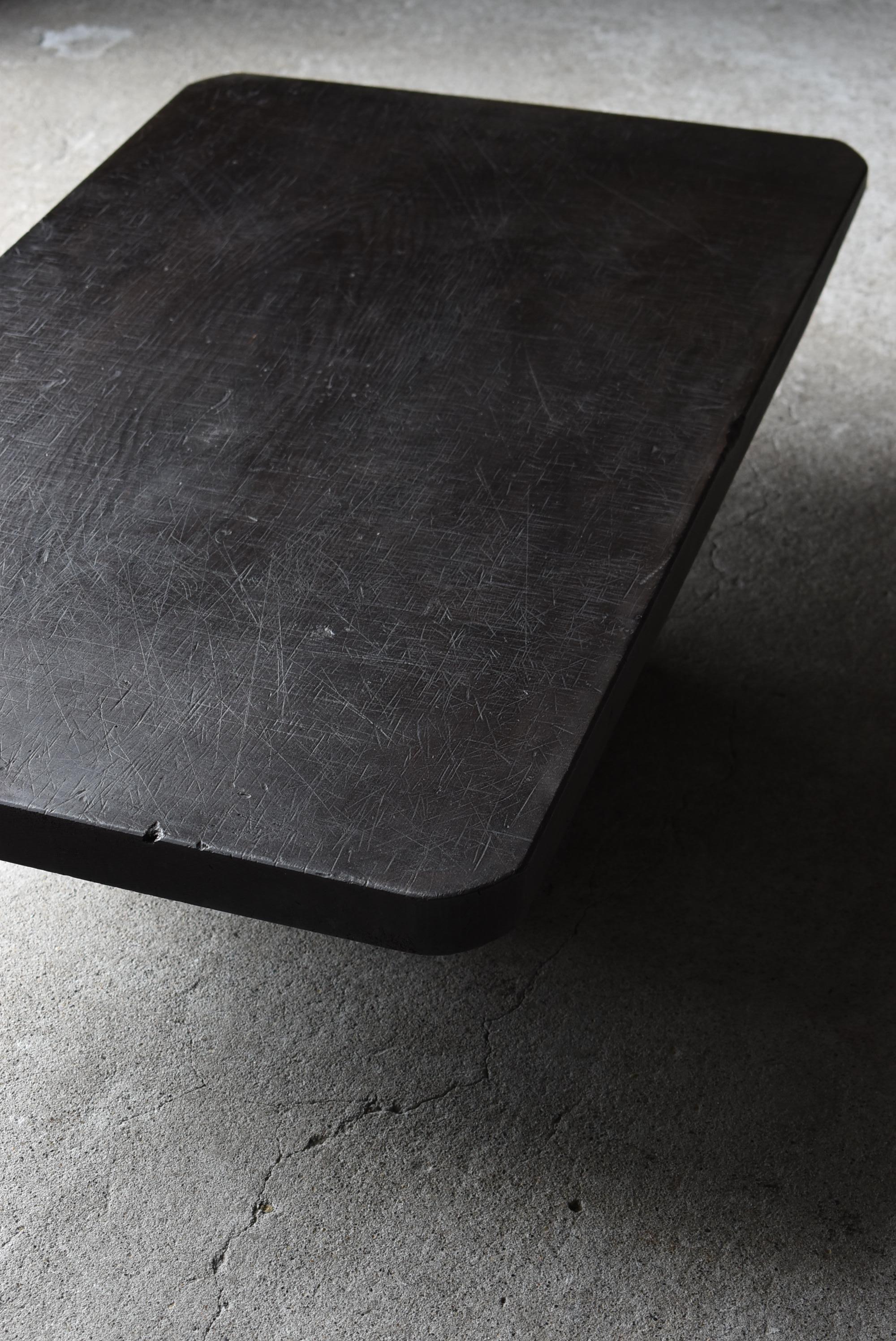 Japanese Antique Black Low Table 1860s-1920s / Primitive Sofa Table Wabi Sabi 6