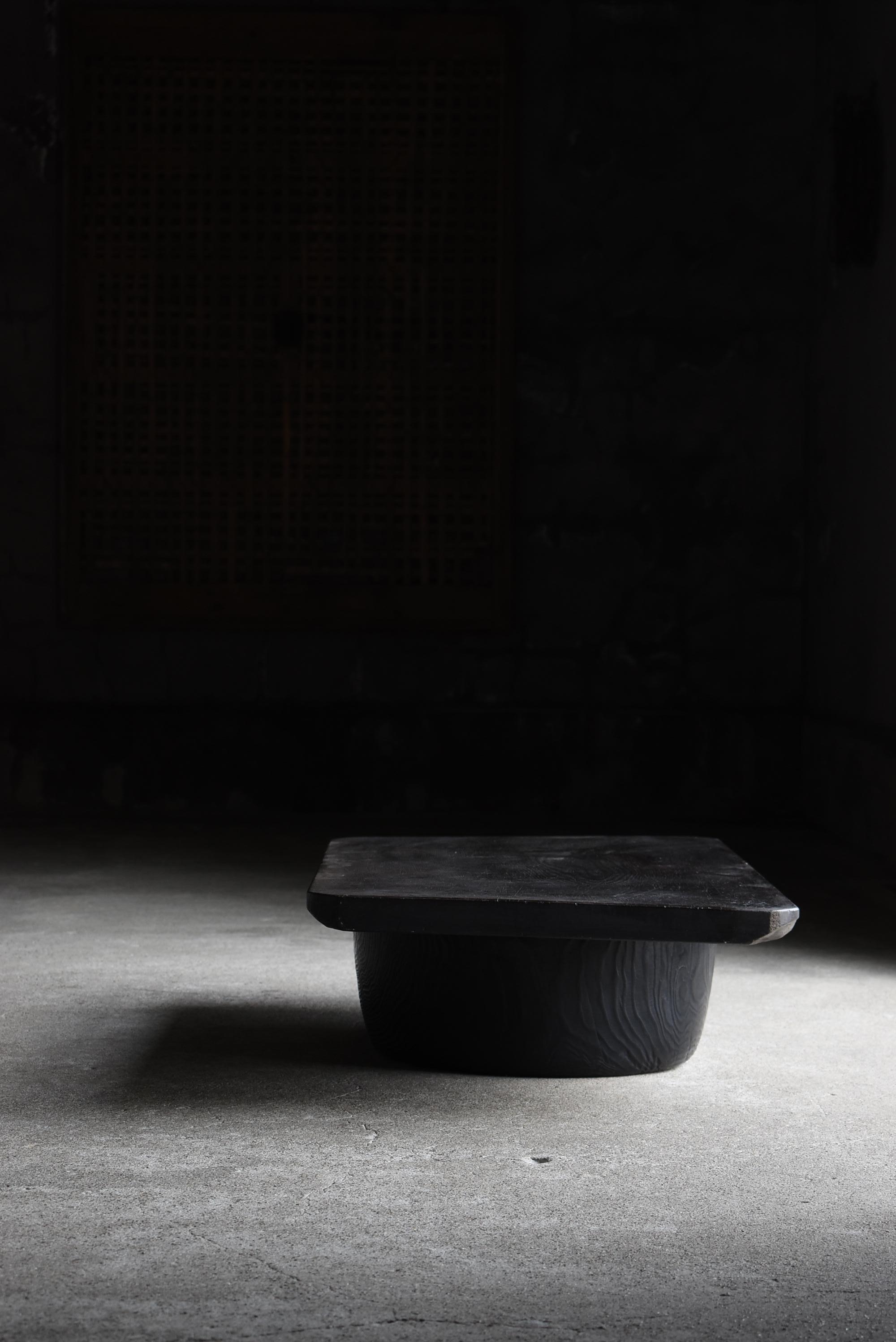 Japanese Antique Black Low Table 1860s-1920s / Primitive Sofa Table Wabi Sabi 7
