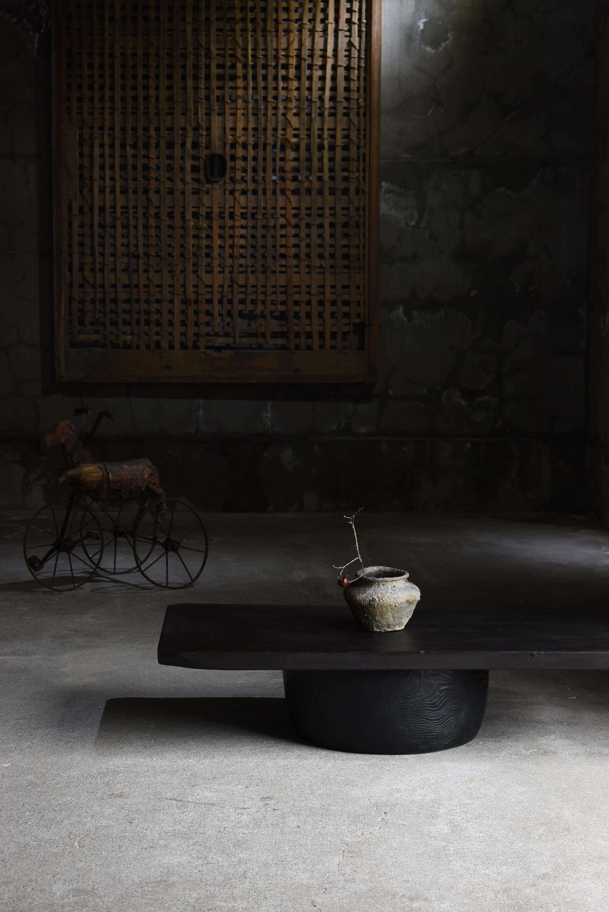 Japanese Antique Black Low Table 1860s-1920s / Primitive Sofa Table Wabi Sabi 8